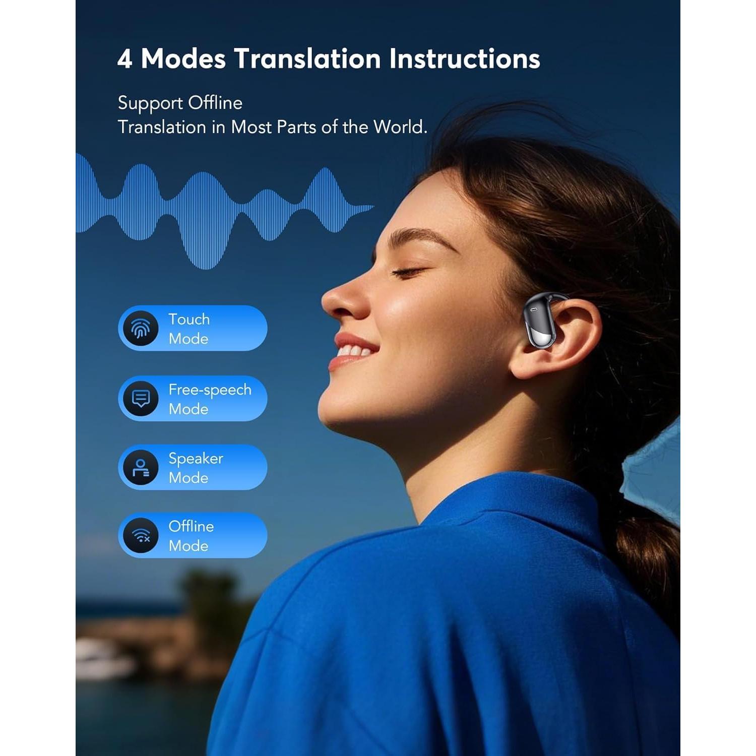 Auriculares Traductores AI Paekole Q16 Negro 144 Idiomas