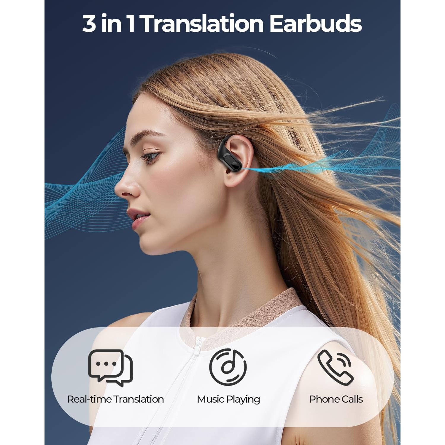 Auriculares Traductores AI Occiam T9 - 164 Idiomas, 96H Batería