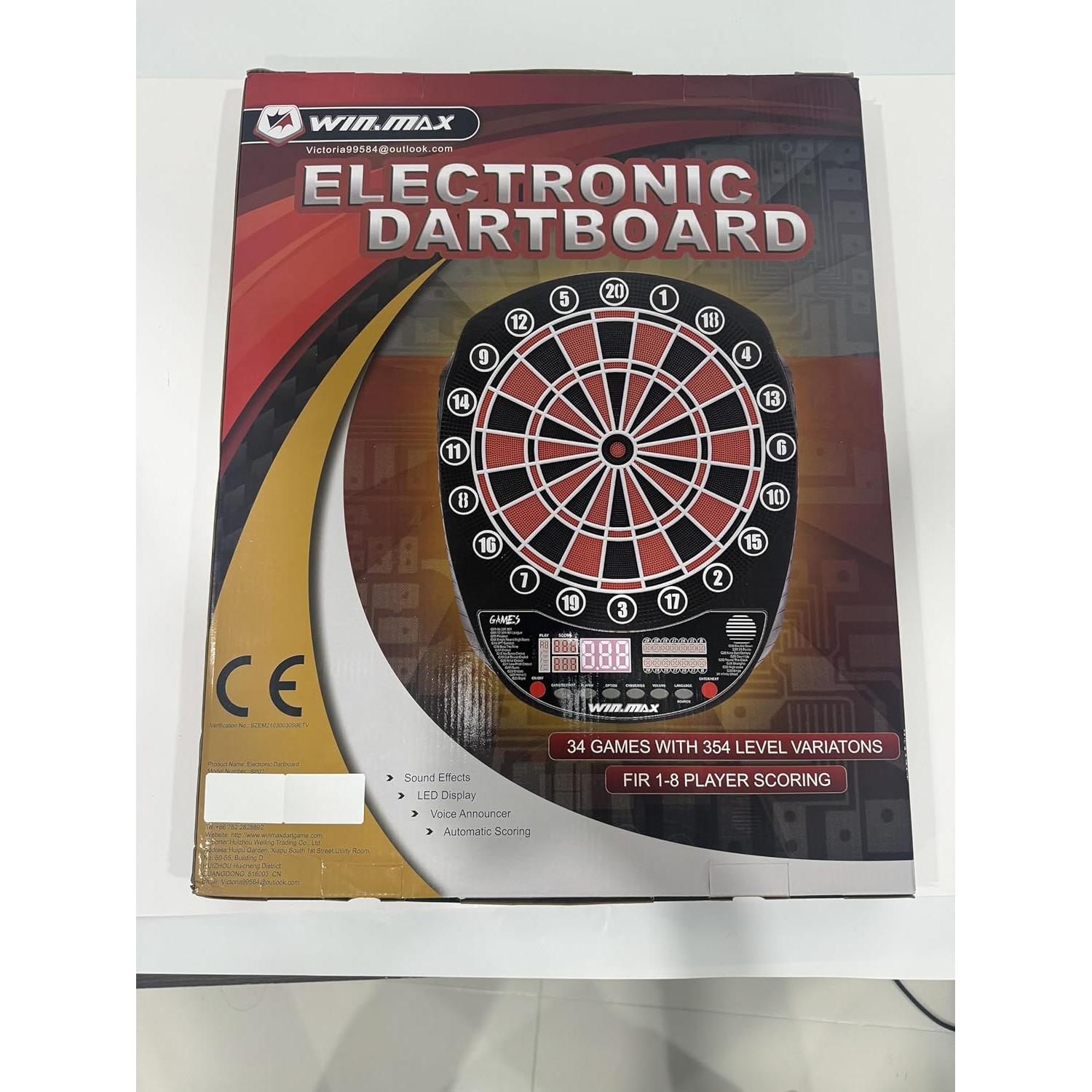 Tablero de Dardos Electrónico WIN.MAX SP02 con 12 Dardos