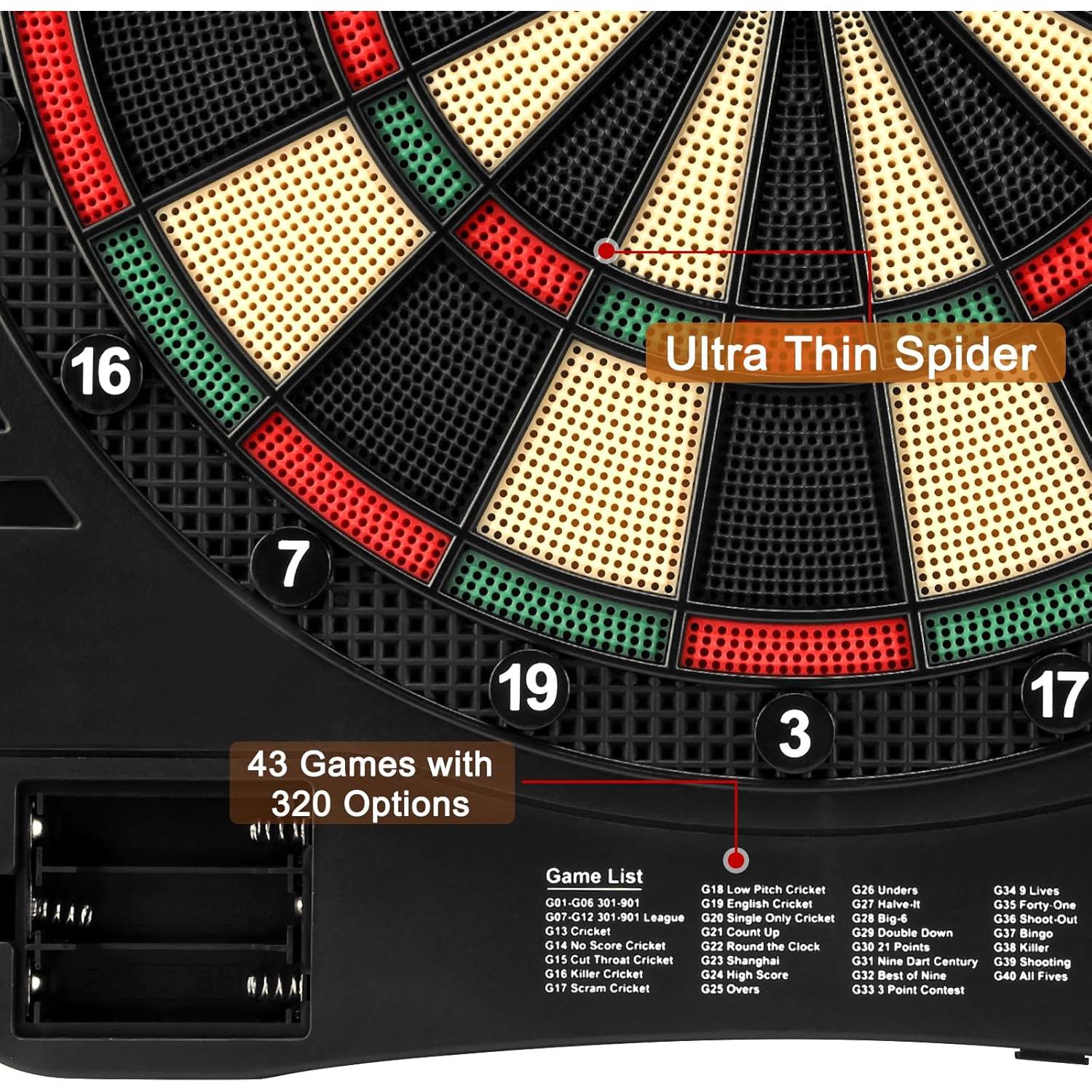 Gabinete de Dardos Electrónicos Haoteey con Marcador LED 40 Juegos