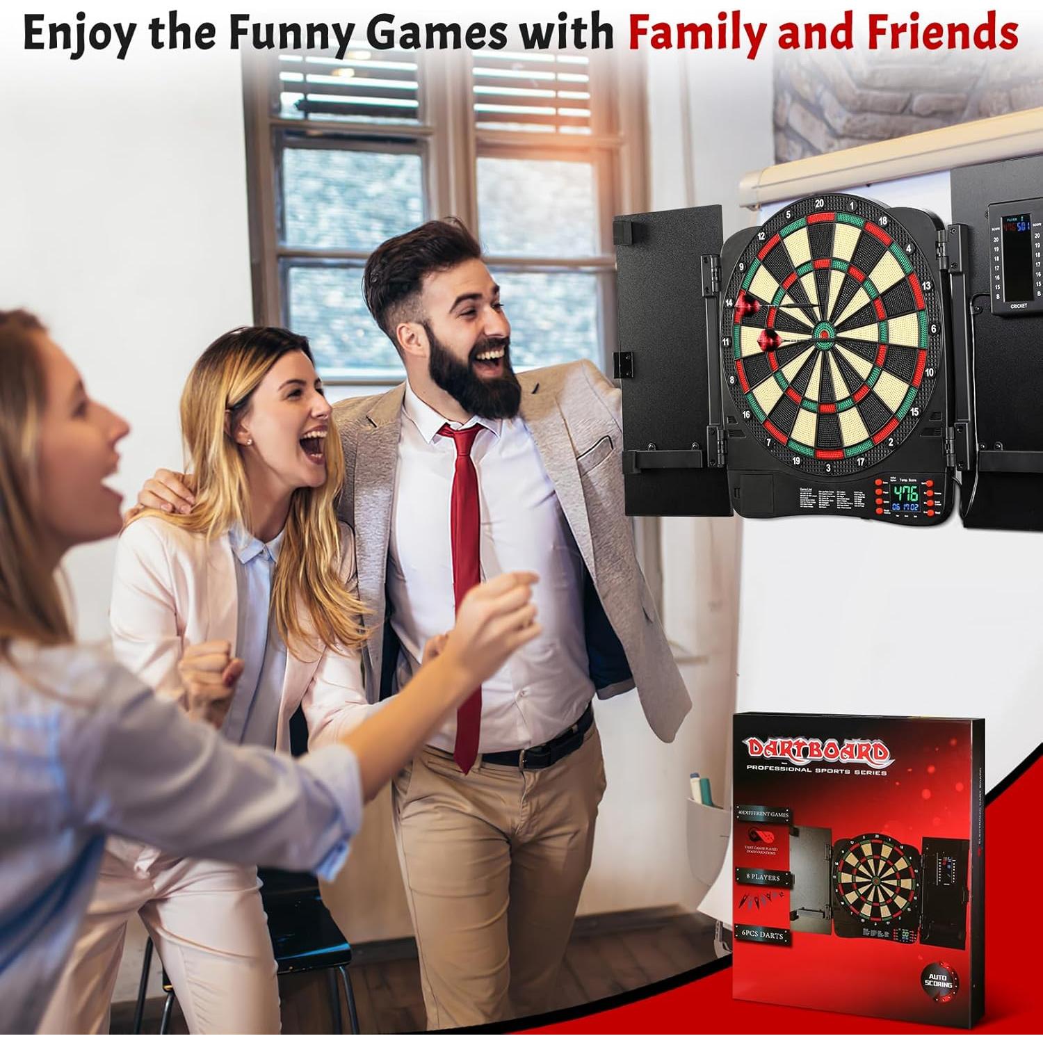 Gabinete de Dardos Electrónicos Haoteey con Marcador LED 40 Juegos