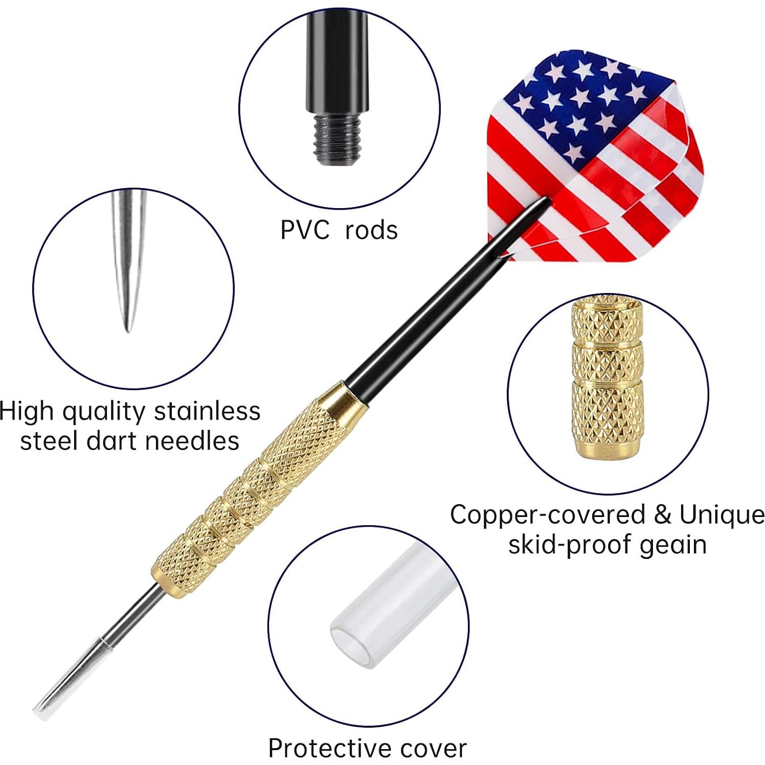 Set de Dardos de Acero Inoxidable Accmor 12 Piezas 18g