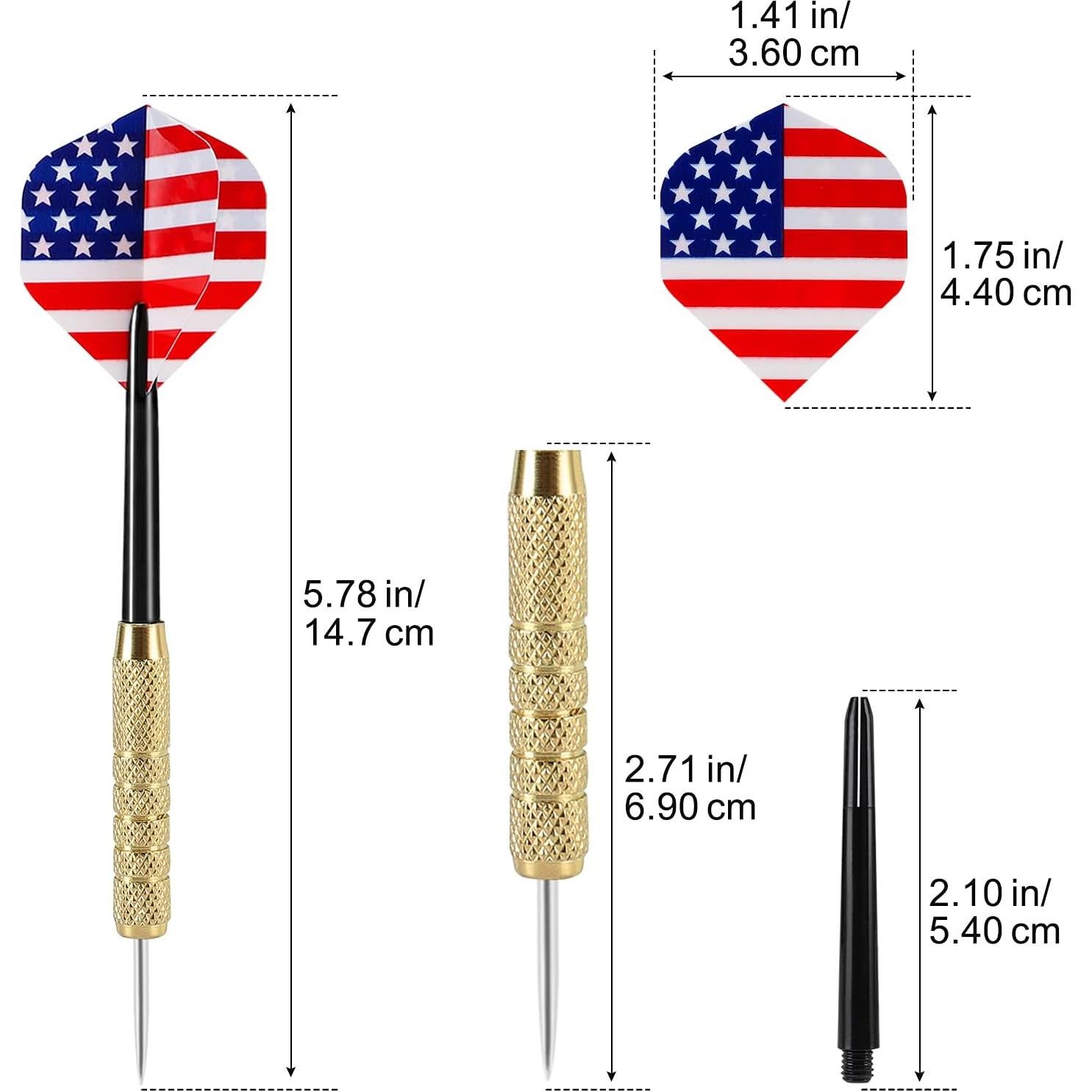 Set de Dardos de Acero Inoxidable Accmor 12 Piezas 18g