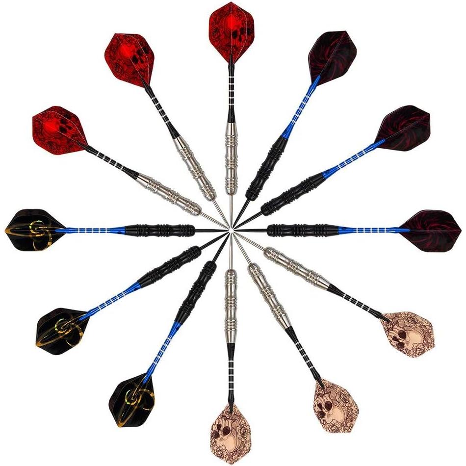 Conjunto de Dardos de Punta de Acero WINSDART 12 Pack con Barriles de Hierro