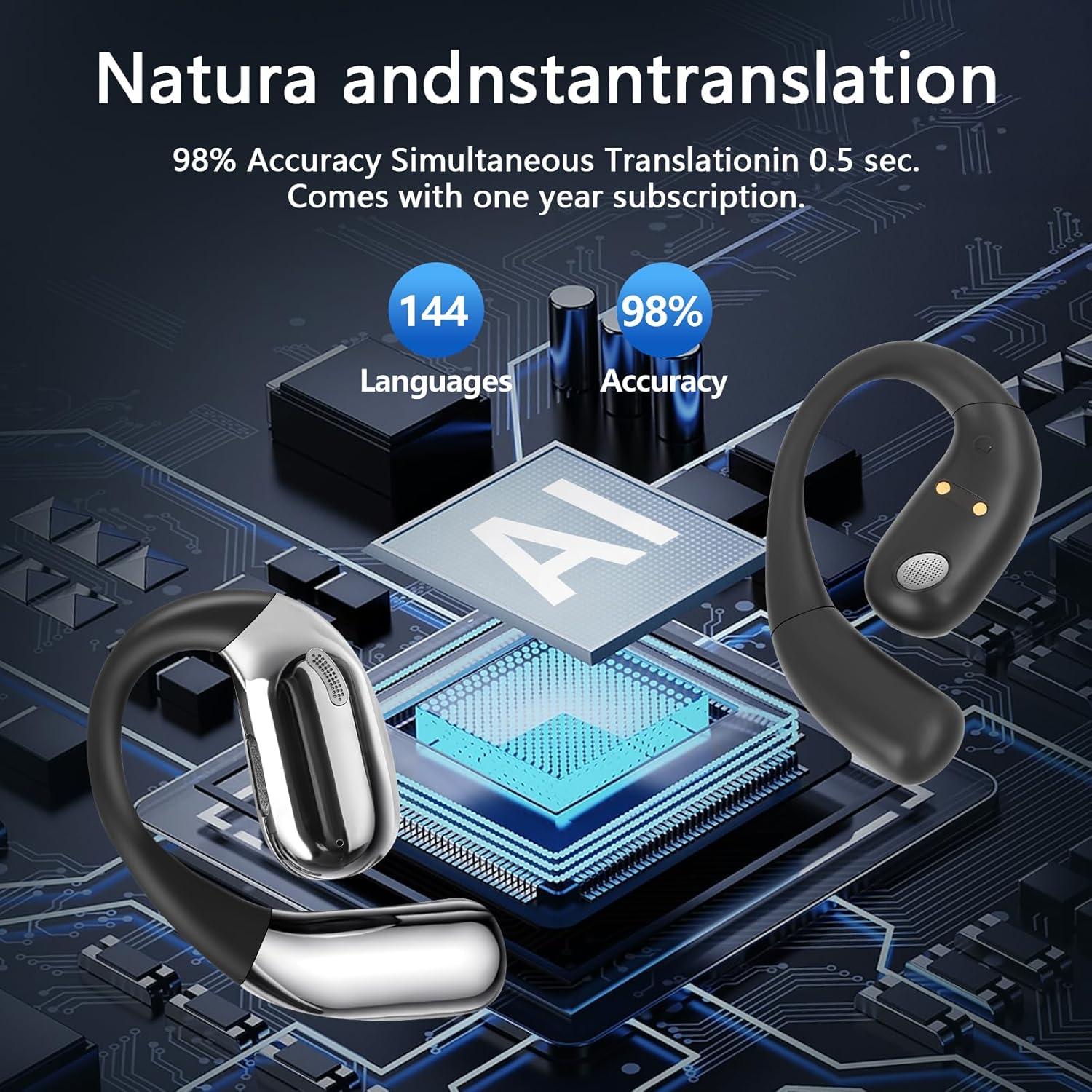 Auriculares de Traducción AI Psadhi A39 AI Negro 144 Idiomas