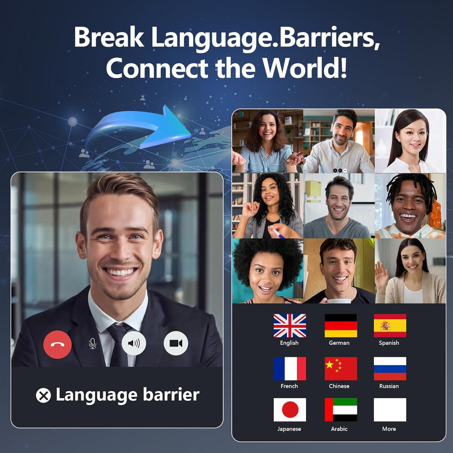 Auriculares de Traducción AI Psadhi A39 AI Negro 144 Idiomas