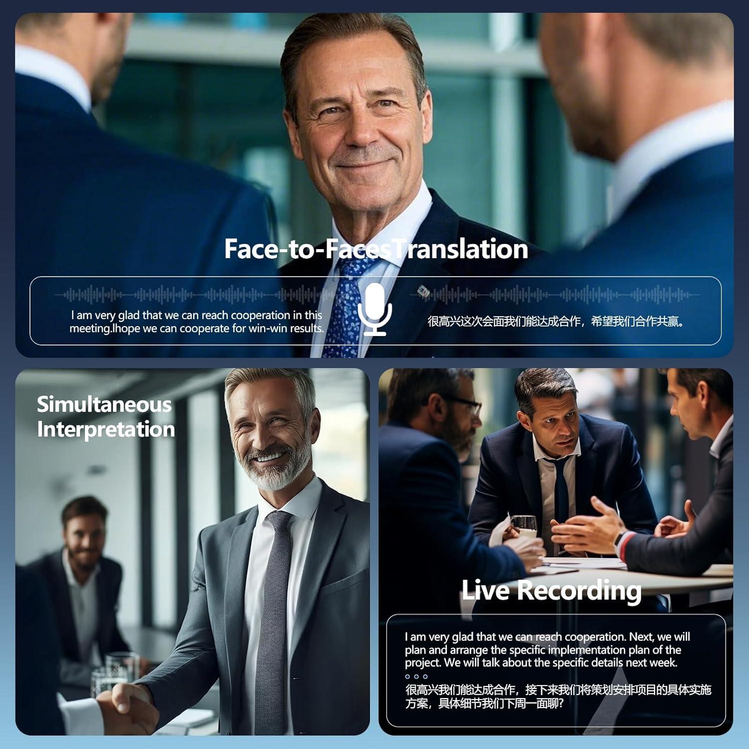 Auriculares de Traducción AI Psadhi A39 AI Negro 144 Idiomas