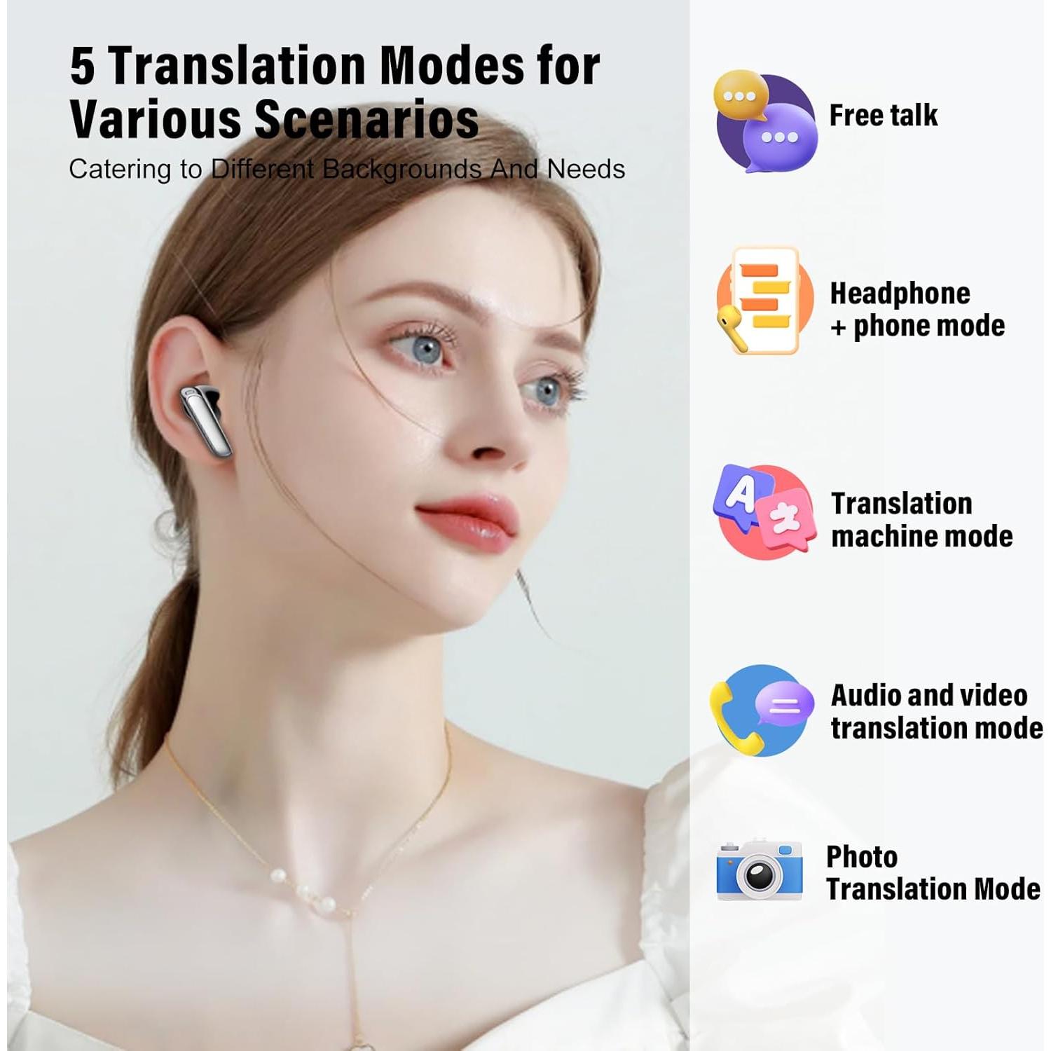 Auriculares Traductores AI Puqo EV68 Bluetooth 5.3 48h