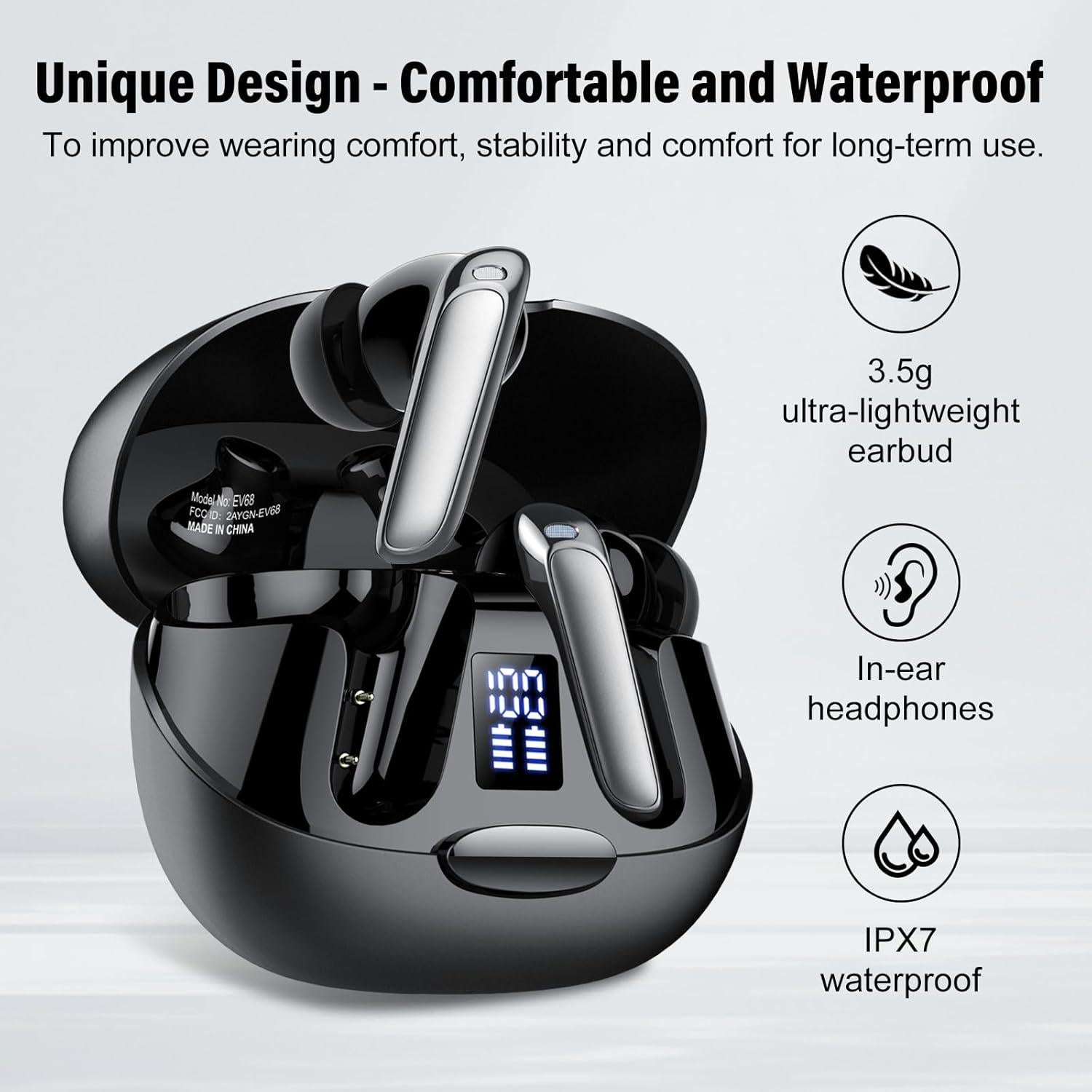 Auriculares Traductores AI Puqo EV68 Bluetooth 5.3 48h