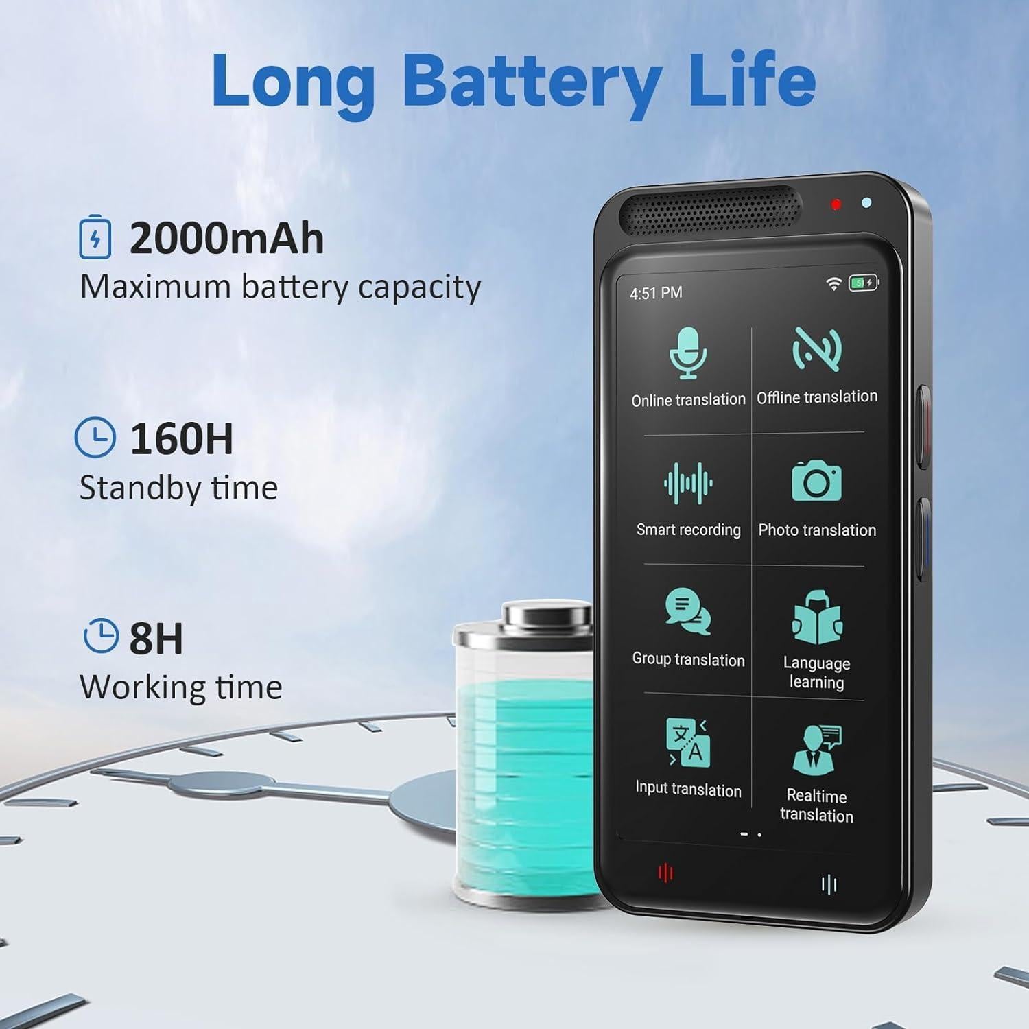 Traductor de Idiomas Simbago Z6 138 Idiomas Pantalla 4.1"