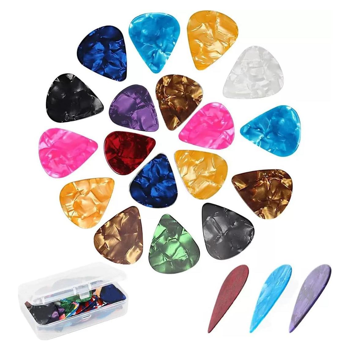 21 Púas de Guitarra Forebile con Caja Organizadora - 3 Grosores