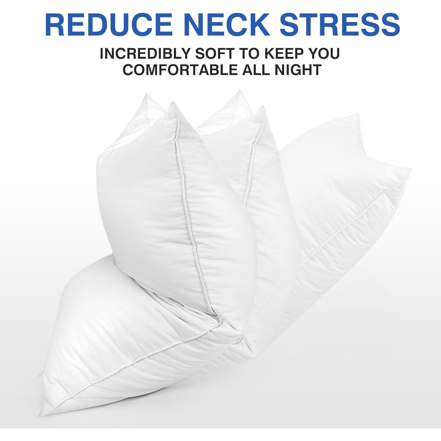 Juego de 2 almohadas de plumas de ganso Zibroges tamaño queen