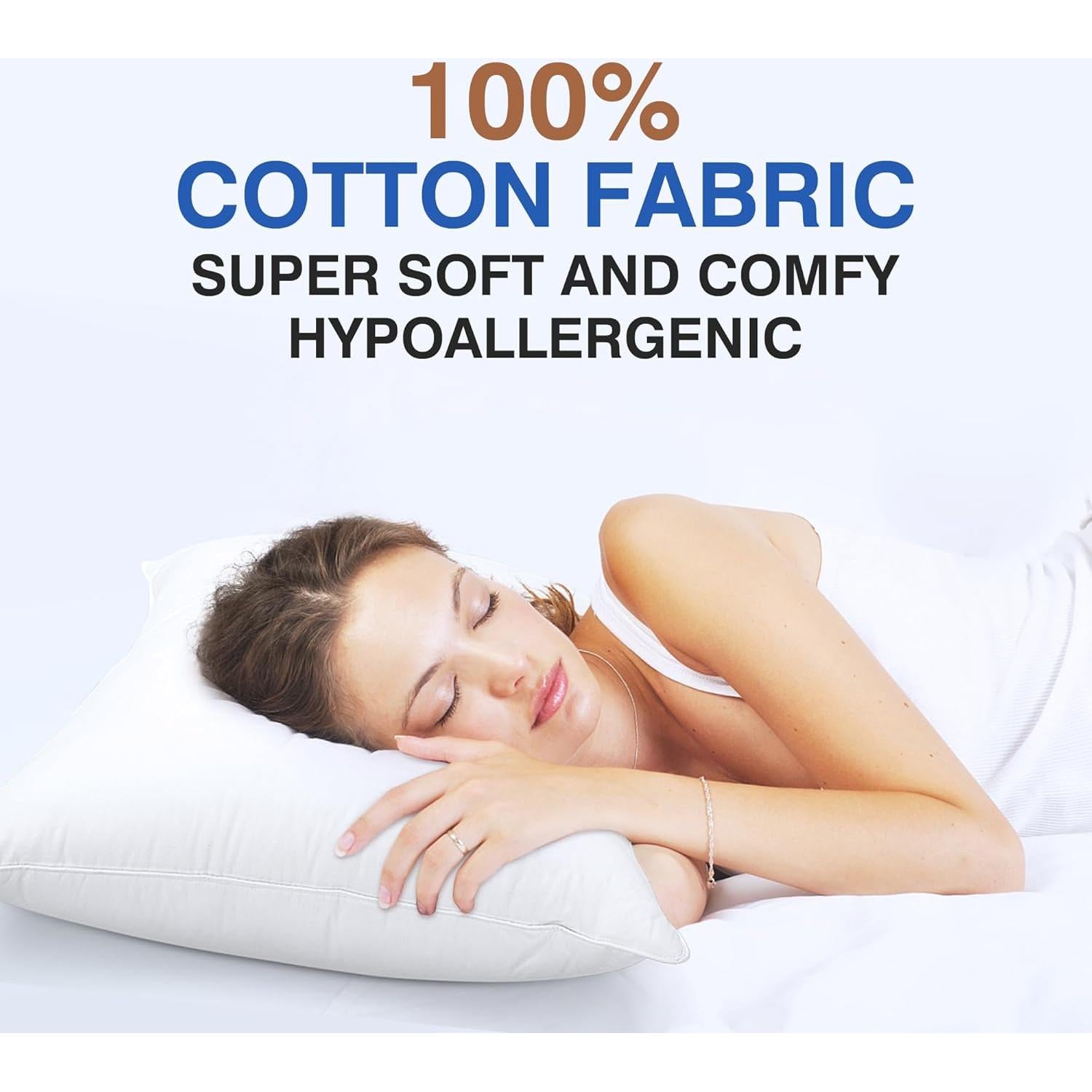 Juego de 2 almohadas de plumas de ganso Zibroges tamaño queen