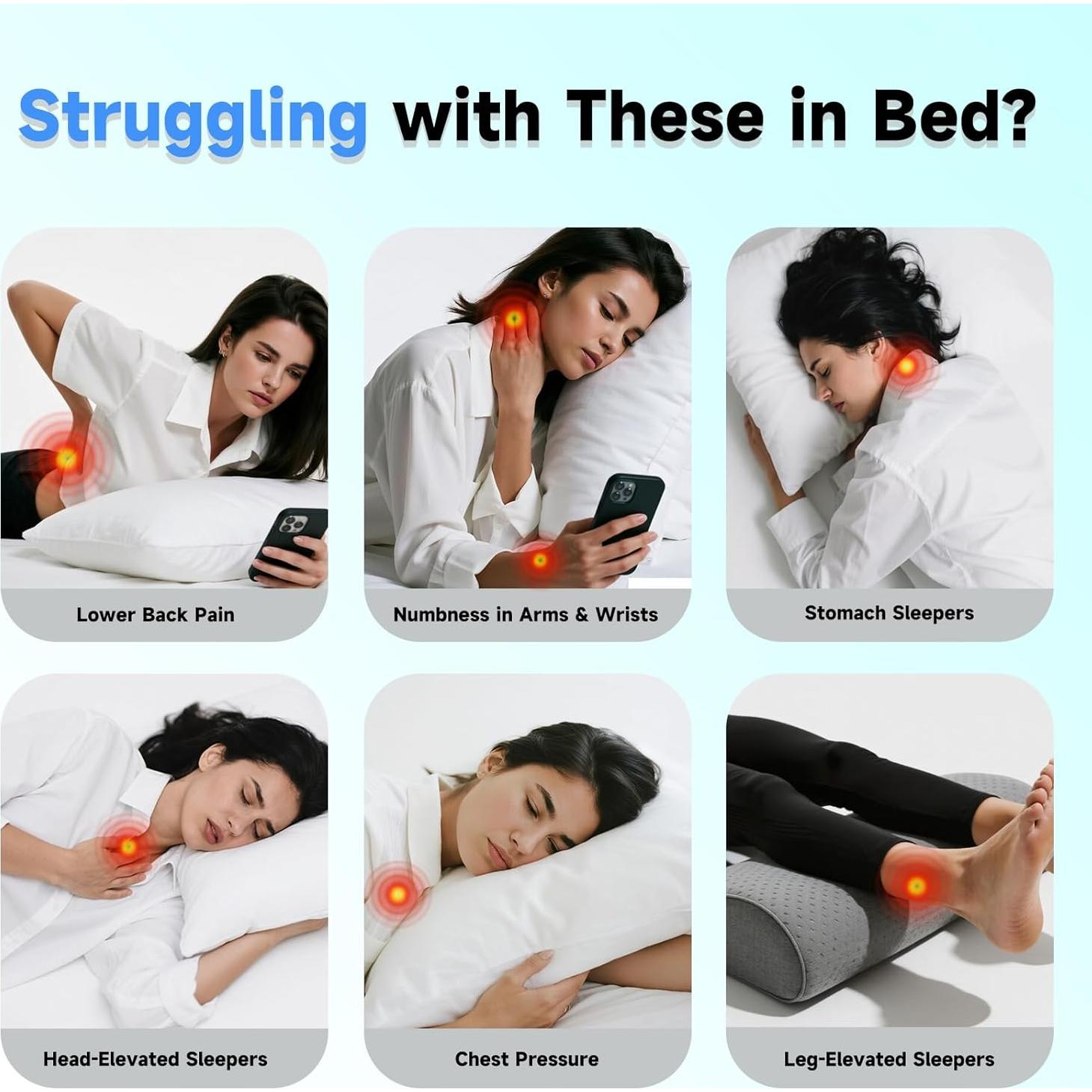 Almohada de Cuña Genérico PZ-001 para Parejas - Espuma Viscoelástica