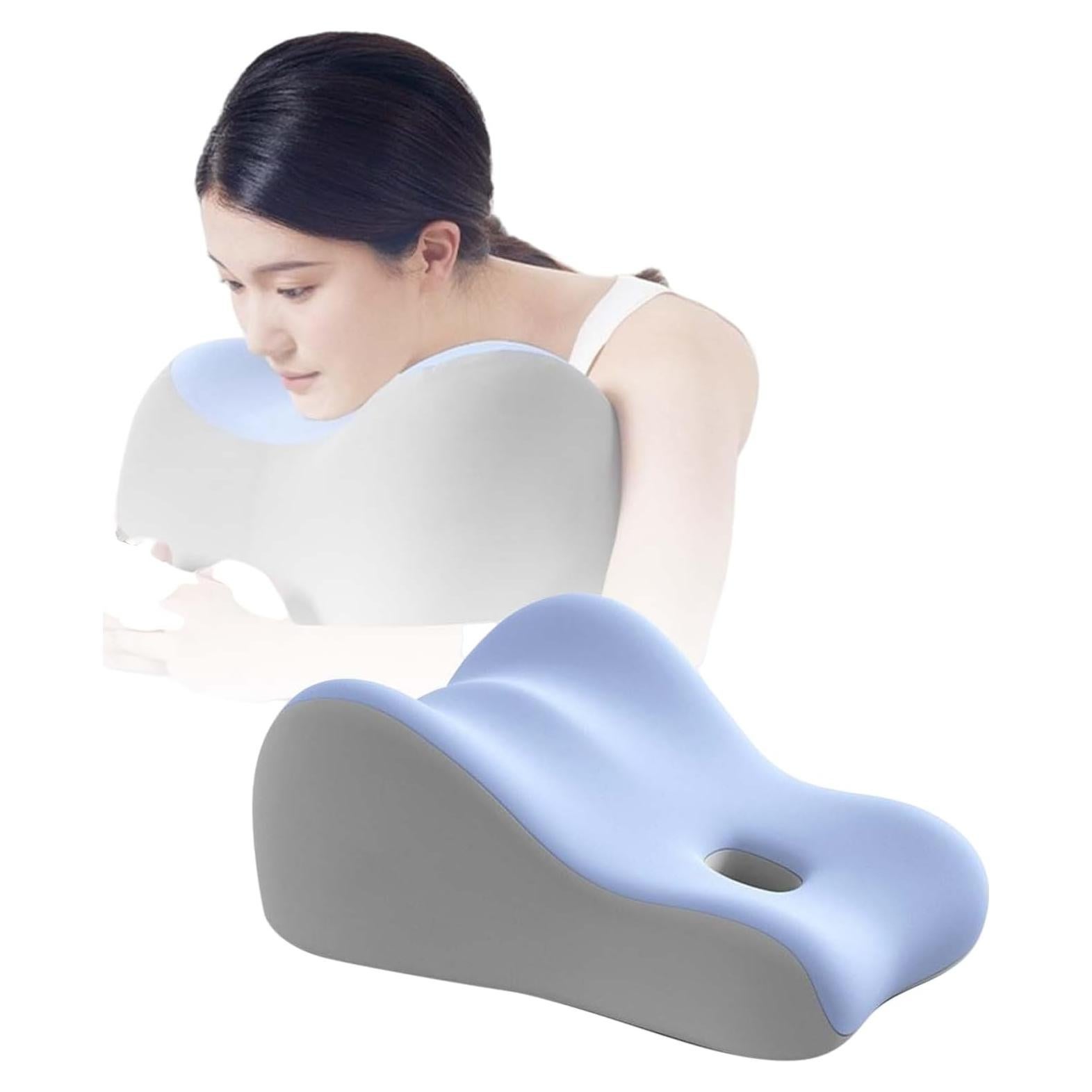 Cojín Ergonómico de Espuma Viscoelástica Azul para Parejas