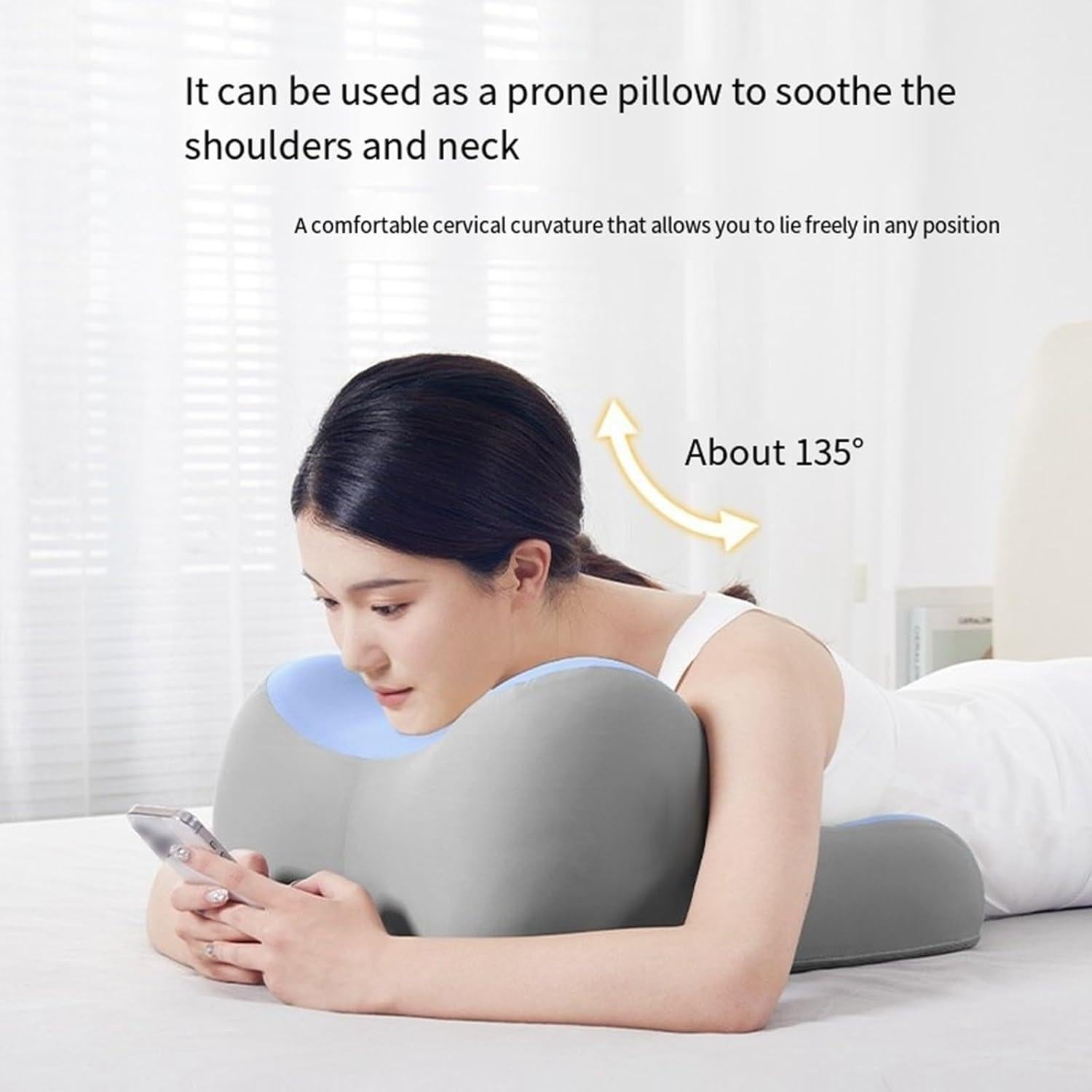 Cojín Ergonómico de Espuma Viscoelástica Azul para Parejas