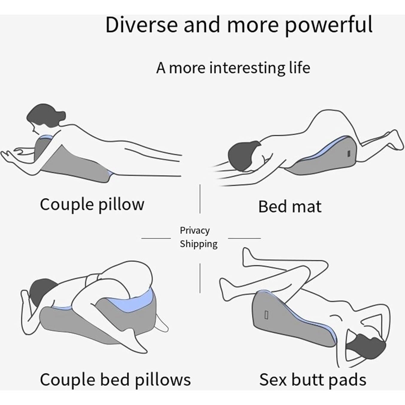 Cojín Ergonómico de Espuma Viscoelástica Azul para Parejas