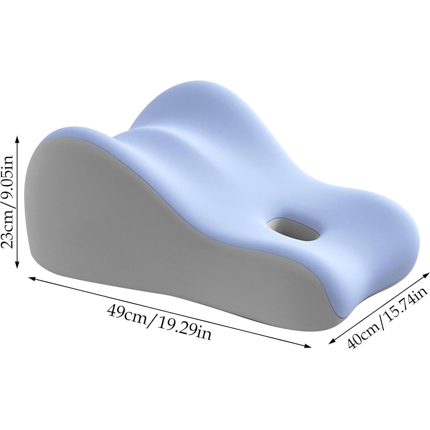 Cojín Ergonómico de Espuma Viscoelástica Azul para Parejas