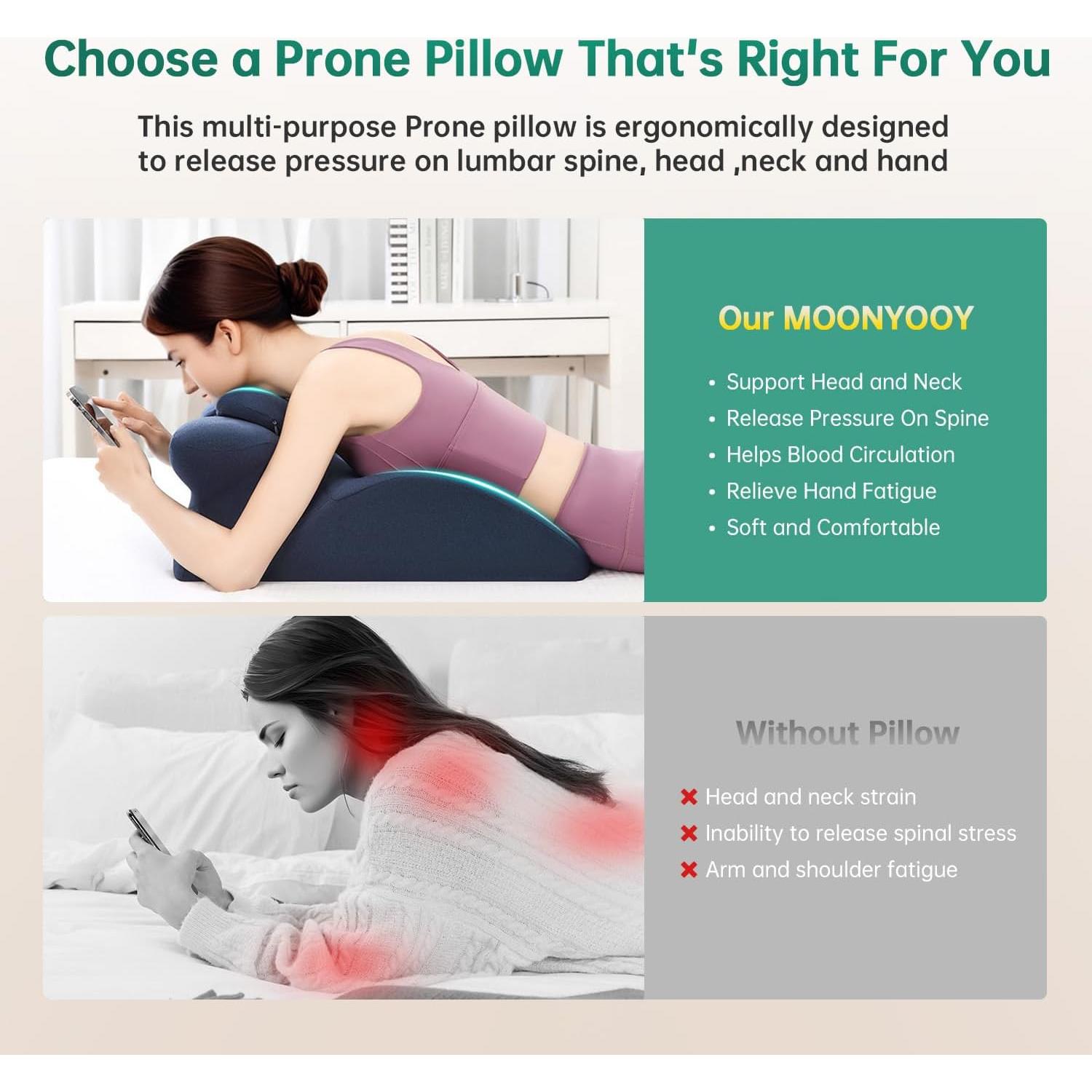 Almohada Ergonómica en Cuña MOONYOOY de Espuma Viscoelástica