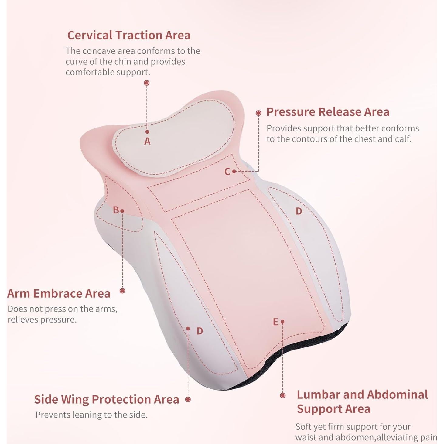 Almohada Ergonómica Triangular SKYTRAX COMF Rosa 60x36cm