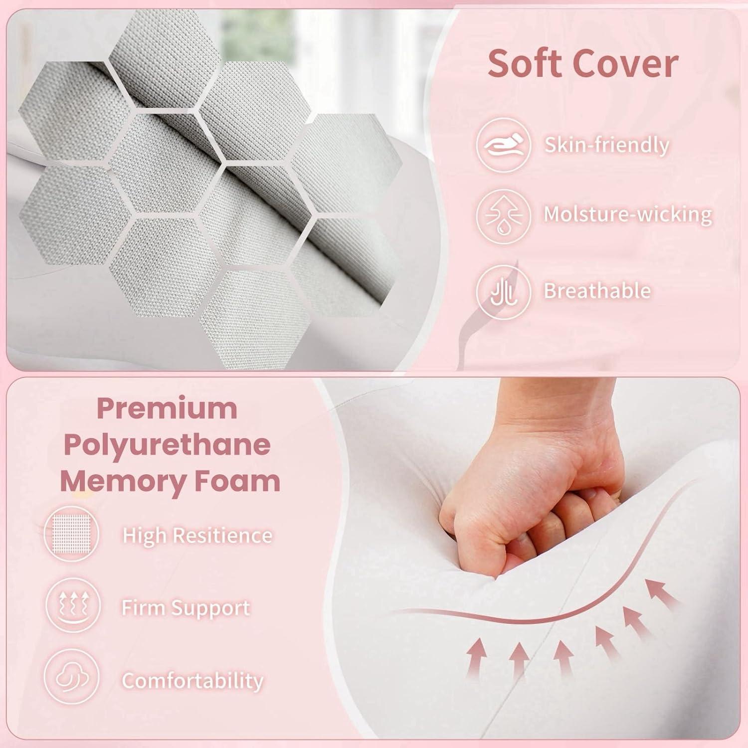 Almohada Ergonómica Triangular SKYTRAX COMF Rosa 60x36cm