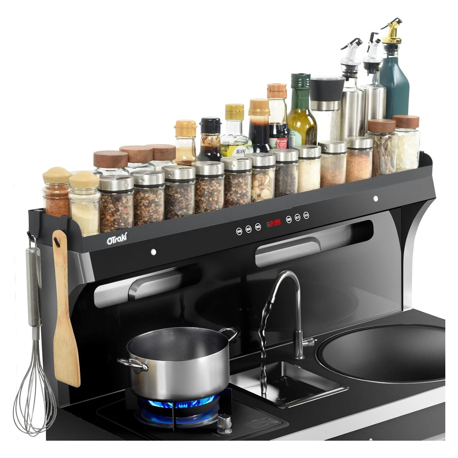 Estante Magnético OTraki Ajustable 42-81 cm Acero Inoxidable Negro