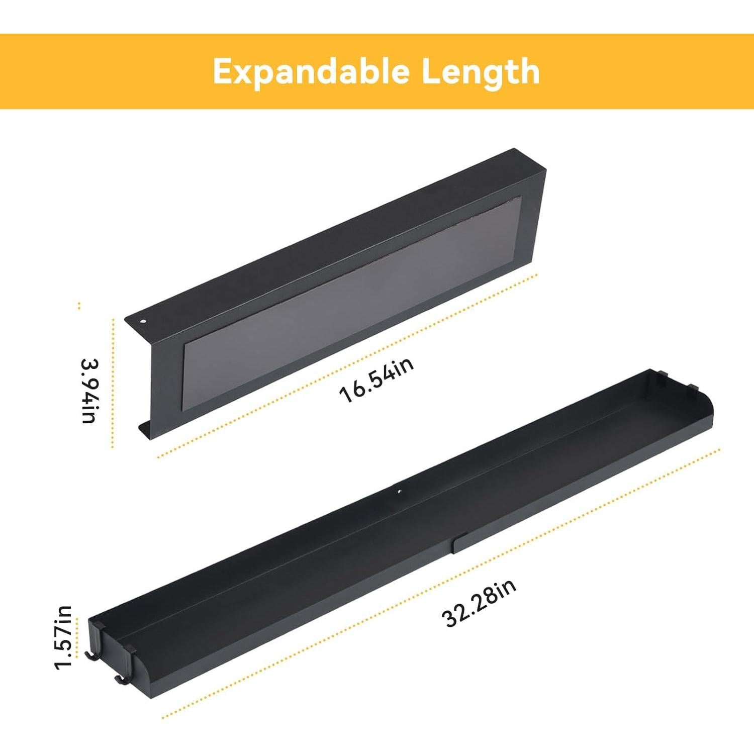 Estante Magnético OTraki Ajustable 42-81 cm Acero Inoxidable Negro