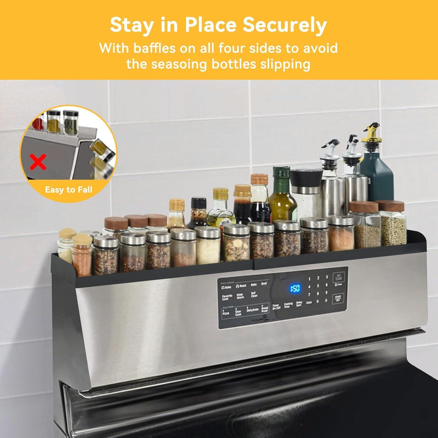 Estante Magnético OTraki Ajustable 42-81 cm Acero Inoxidable Negro