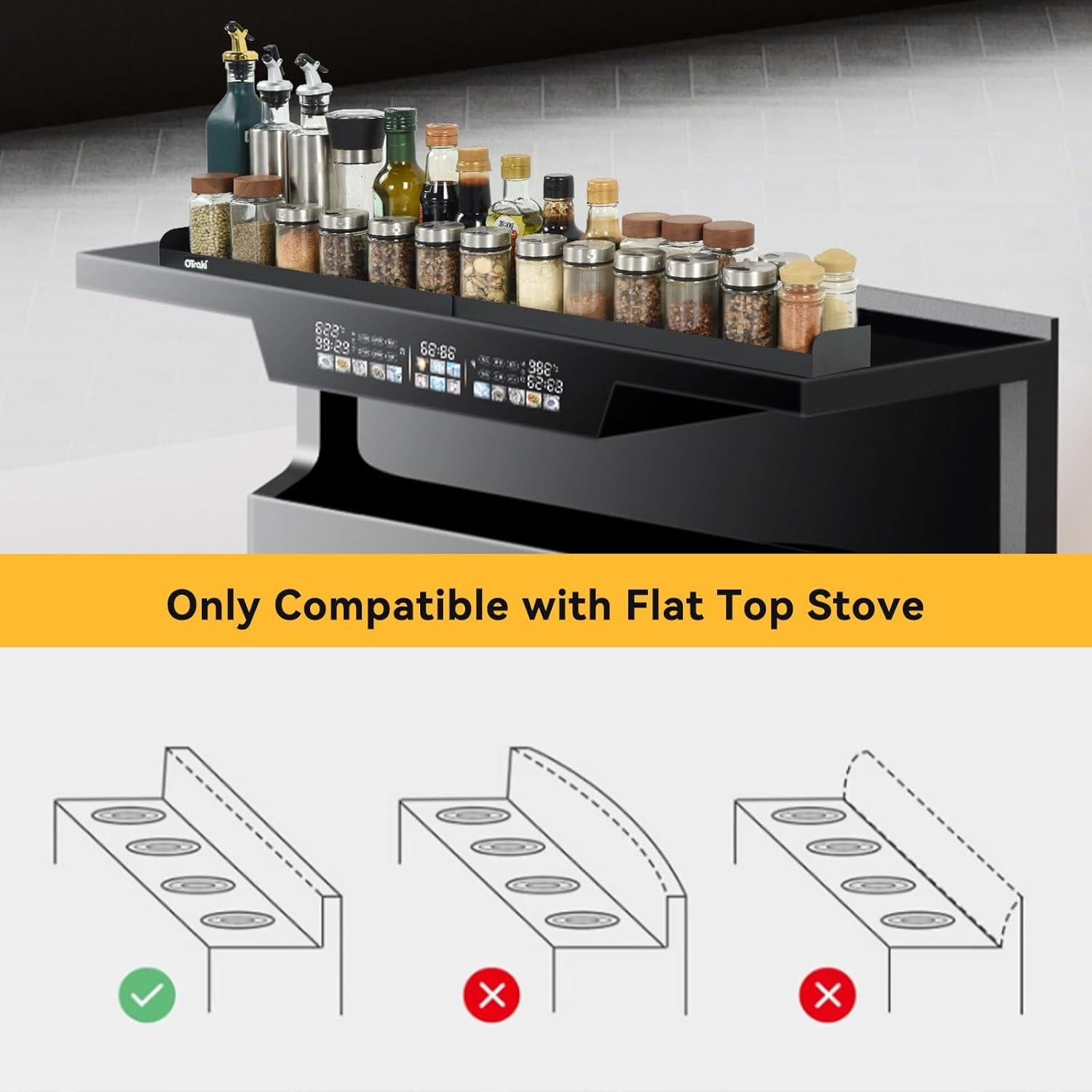 Estante Magnético OTraki Ajustable 42-81 cm Acero Inoxidable Negro