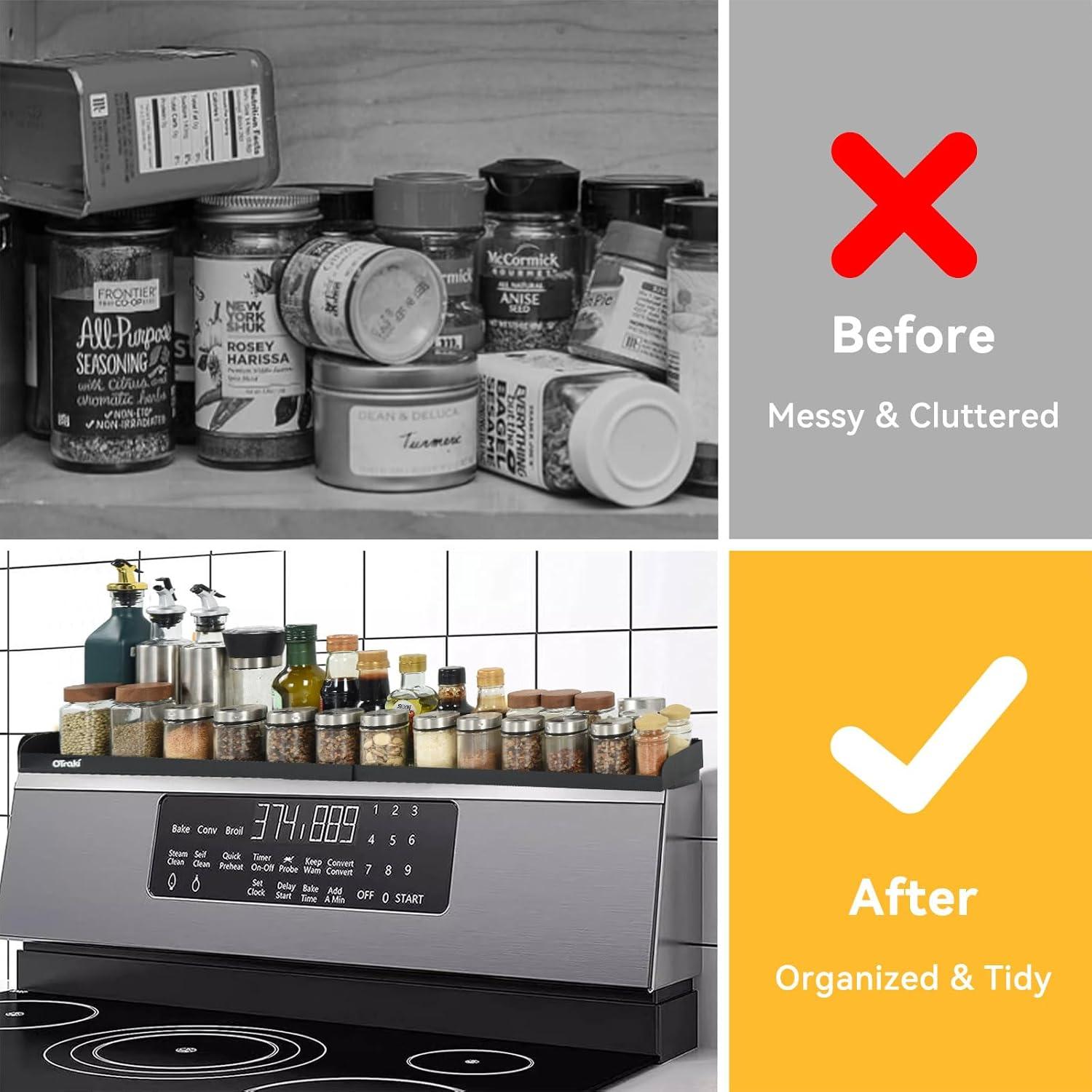 Estante Magnético OTraki Ajustable 42-81 cm Acero Inoxidable Negro