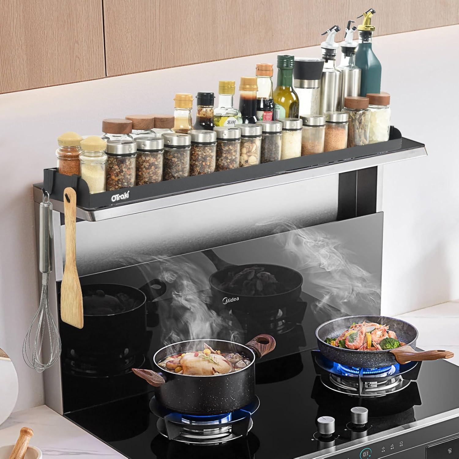 Estante Magnético OTraki Ajustable 42-81 cm Acero Inoxidable Negro