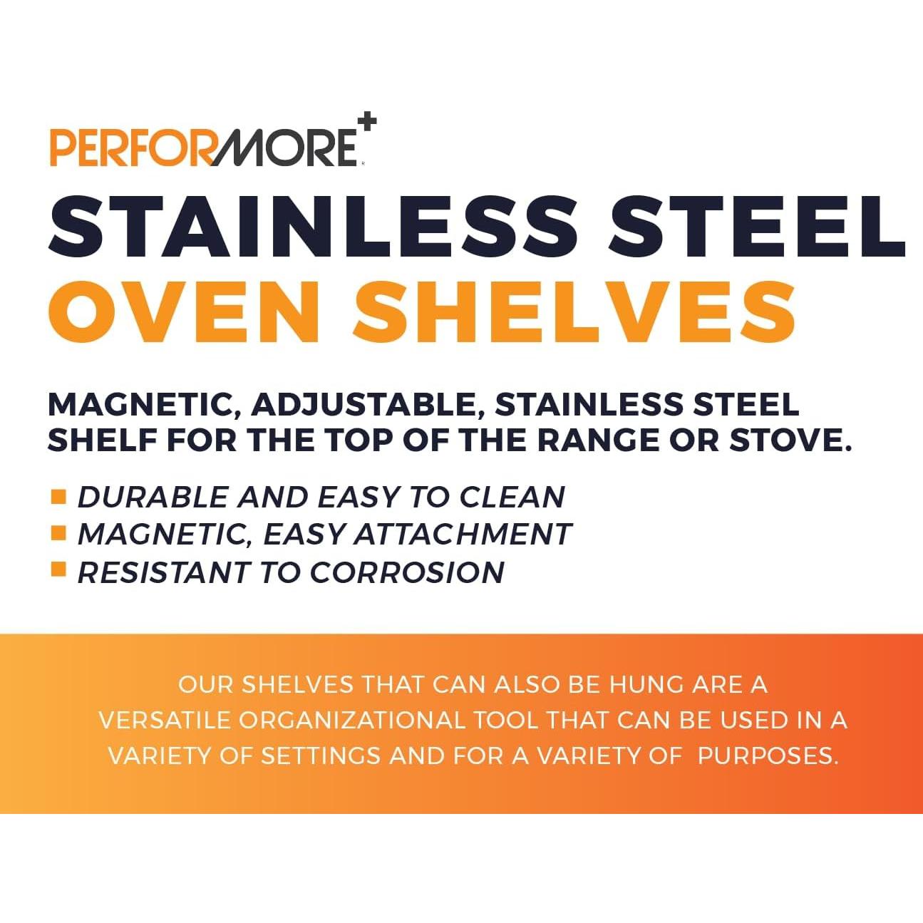 Estante de Almacenamiento Ajustable Performore Acero Inoxidable 2 Piezas