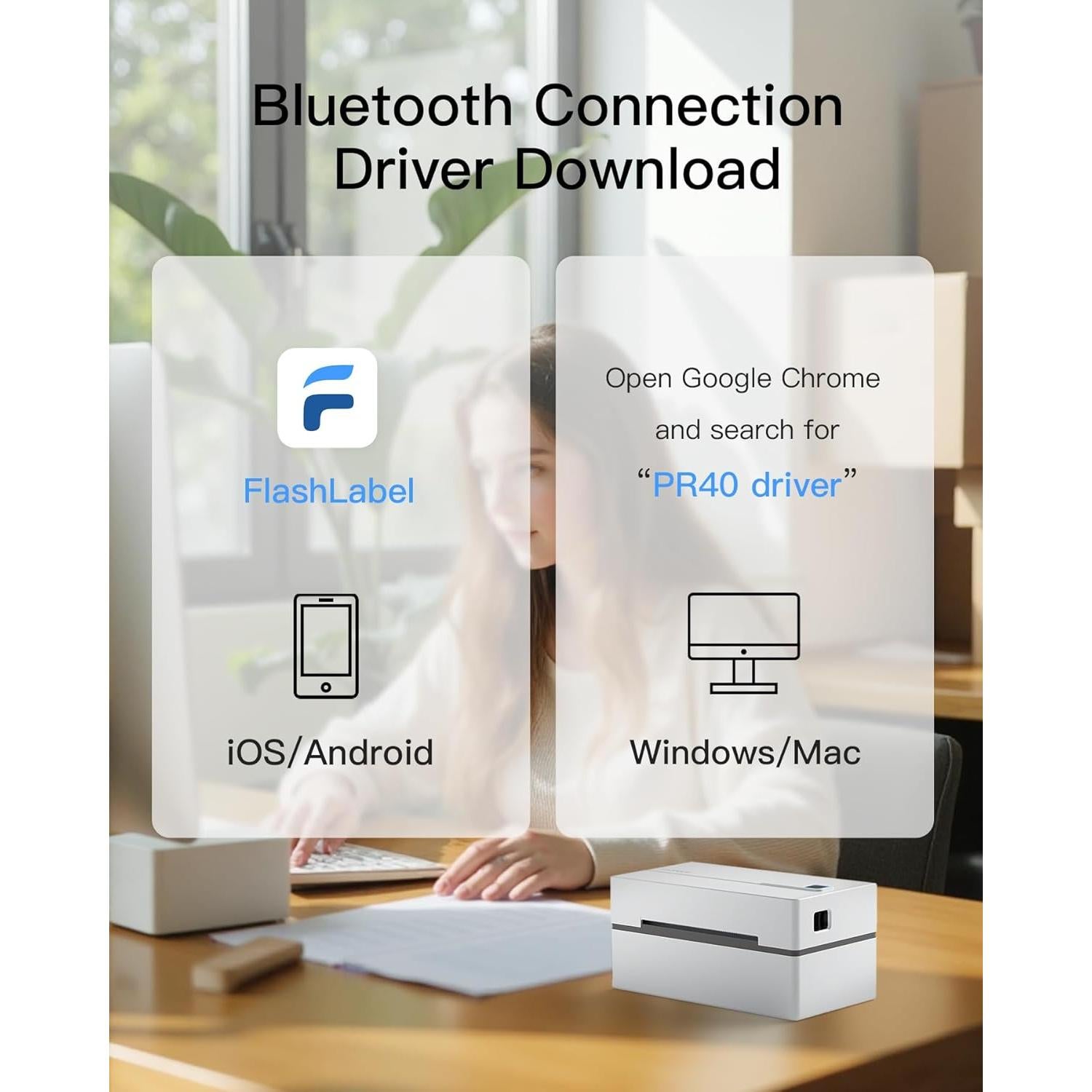 Impresora Térmica de Etiquetas Inateck 4x6 Bluetooth USB