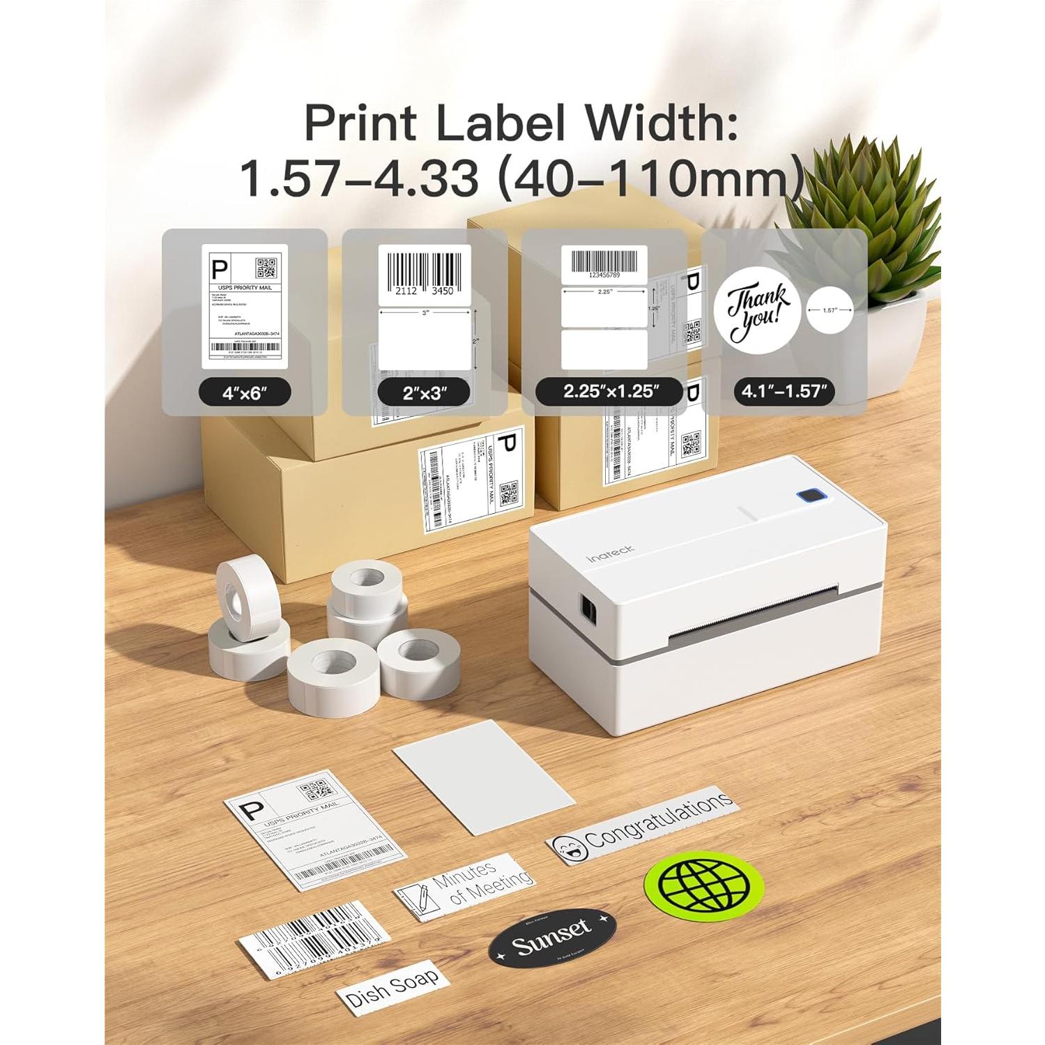 Impresora Térmica de Etiquetas Inateck 4x6 Bluetooth USB