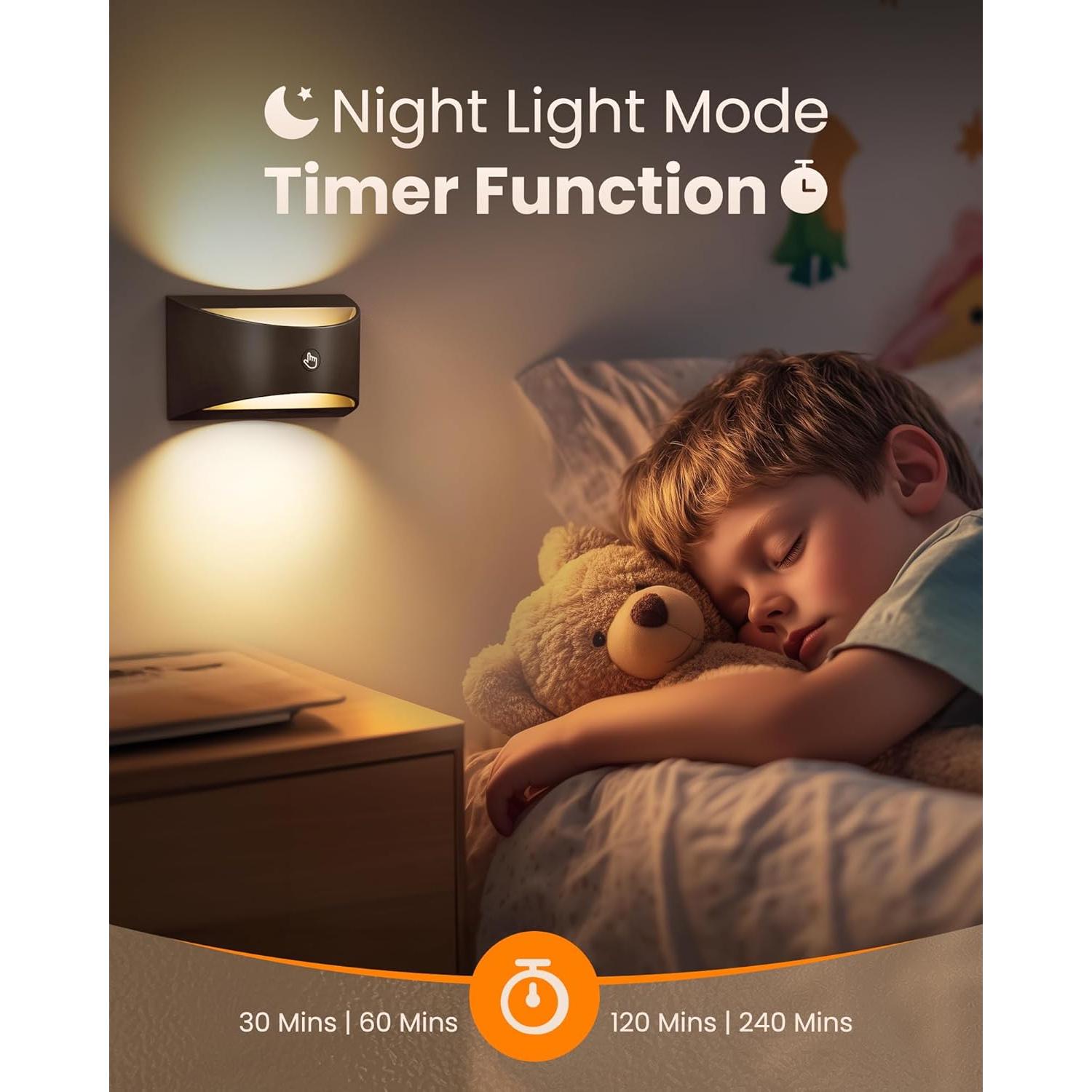 Juego de Apliques de Pared Magnéticos Brightown 2 Pack Negro