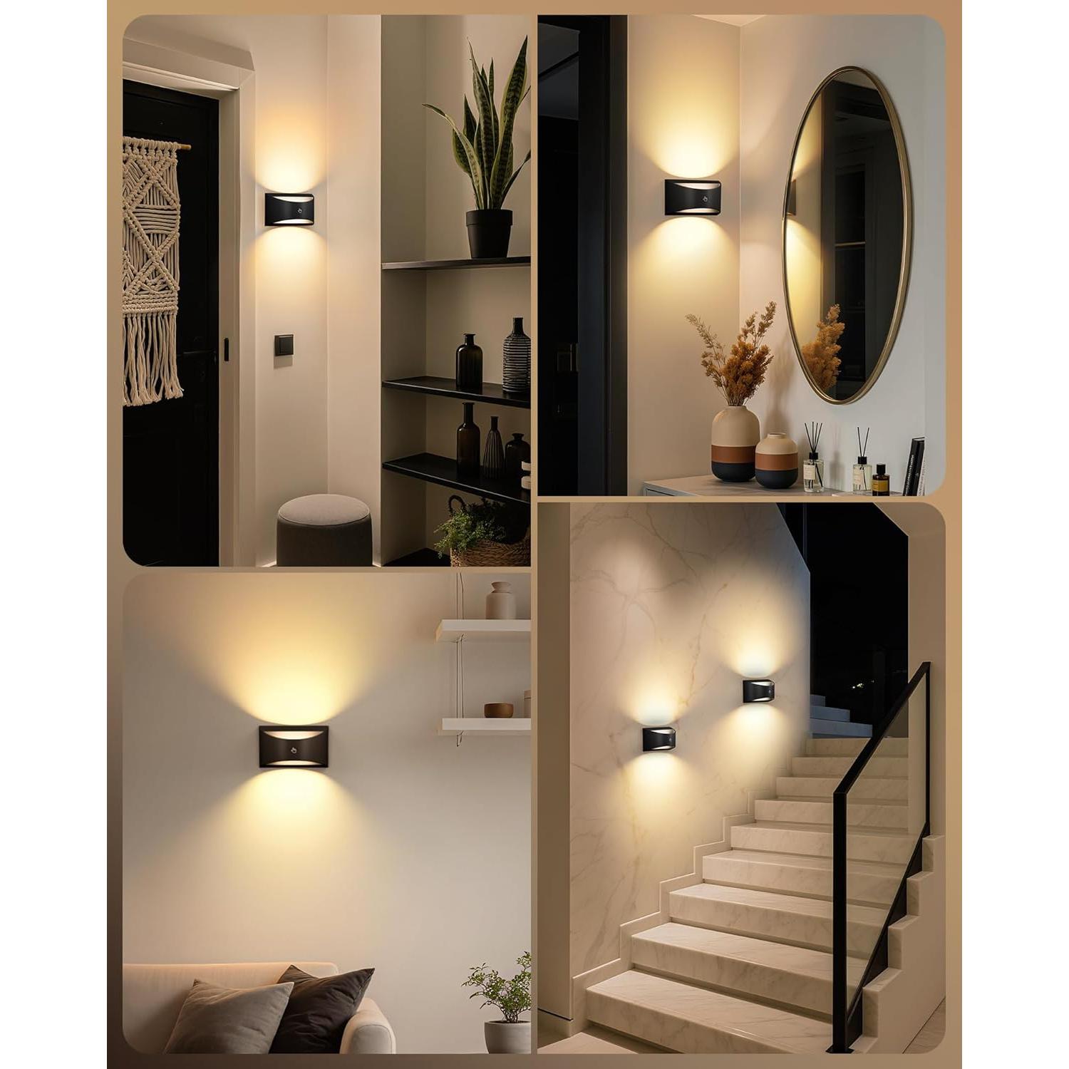 Juego de Apliques de Pared Magnéticos Brightown 2 Pack Negro