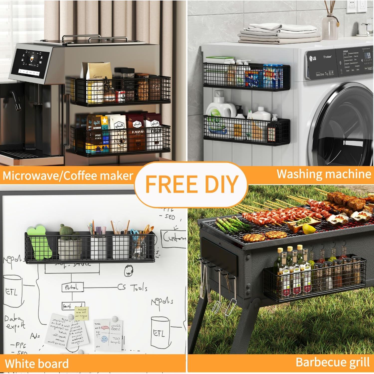 Estante Magnético para Especias DecruKaltiz 6-Pack Negro