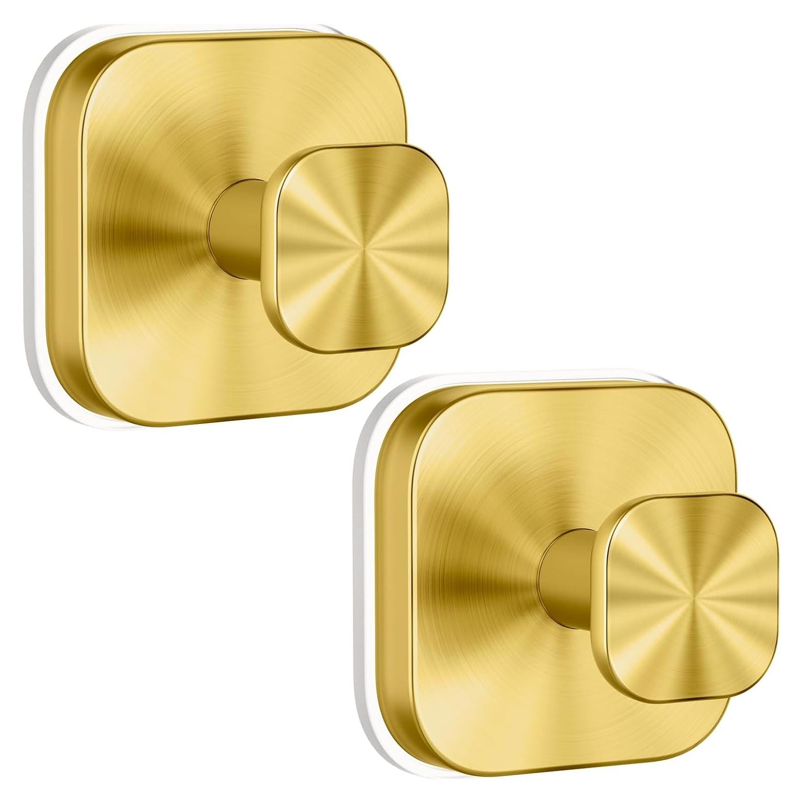 Ganchos de Ventosa BKV Oro Cuadrados 2 Paquete Alta Resistencia