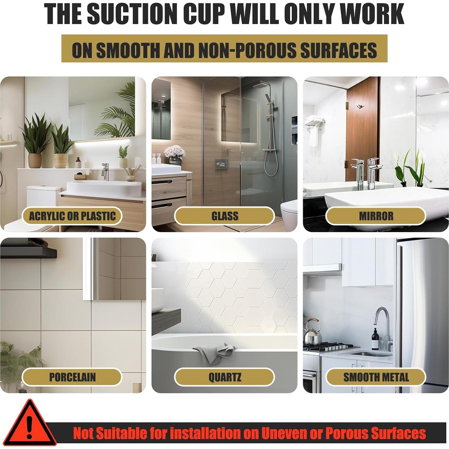 Ganchos de Ventosa BKV Oro Cuadrados 2 Paquete Alta Resistencia