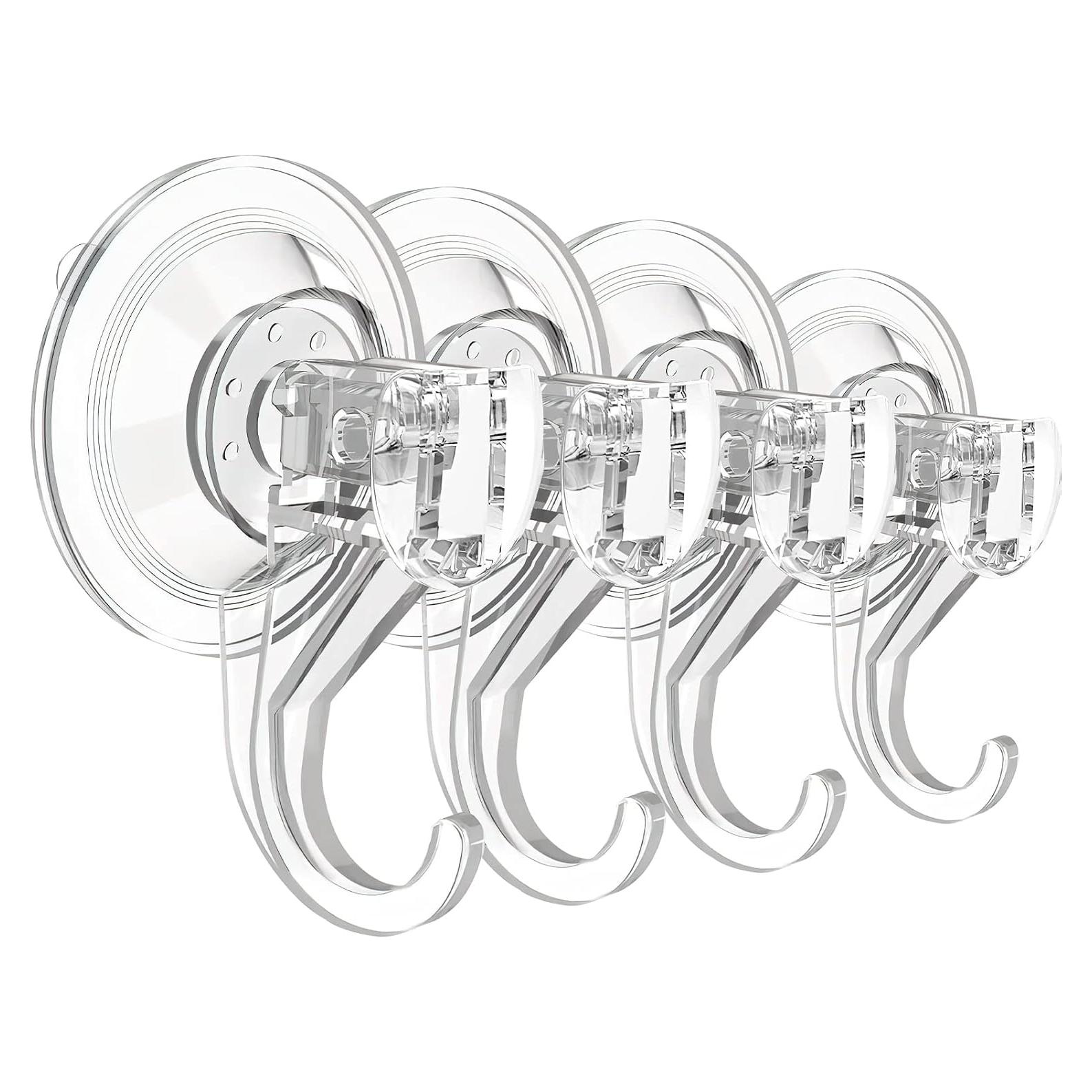 Ganchos de Ventosa Transparentes EAMOMORK - 4 Unidades, 4.5 kg