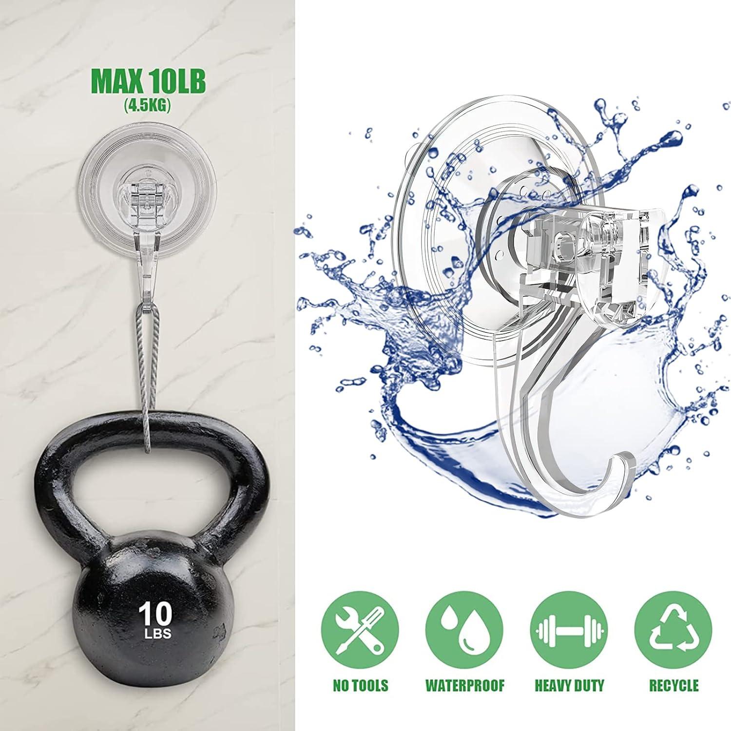 Ganchos de Ventosa Transparentes EAMOMORK - 4 Unidades, 4.5 kg