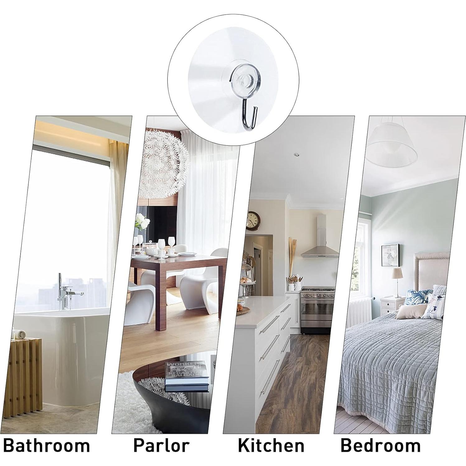 Ganchos de Ventosa Yesland 80 Pcs Transparentes 4.5 cm