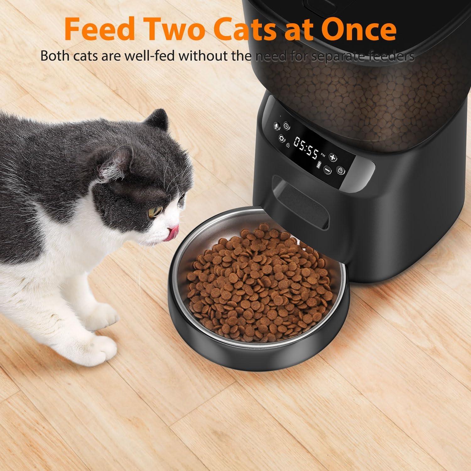 Dispensador Automático de Comida para Gatos Katalic 4L Control de Porciones