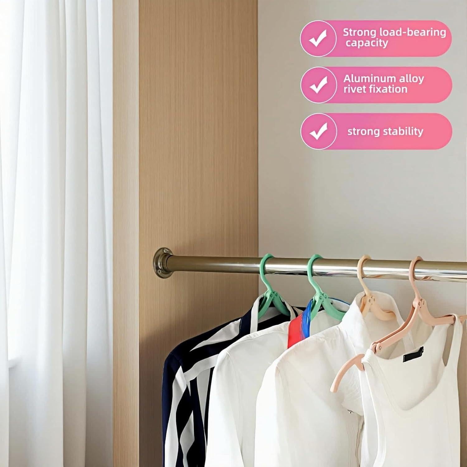 Pack de 6 Perchas Plegables Chinshwehaw Antideslizantes