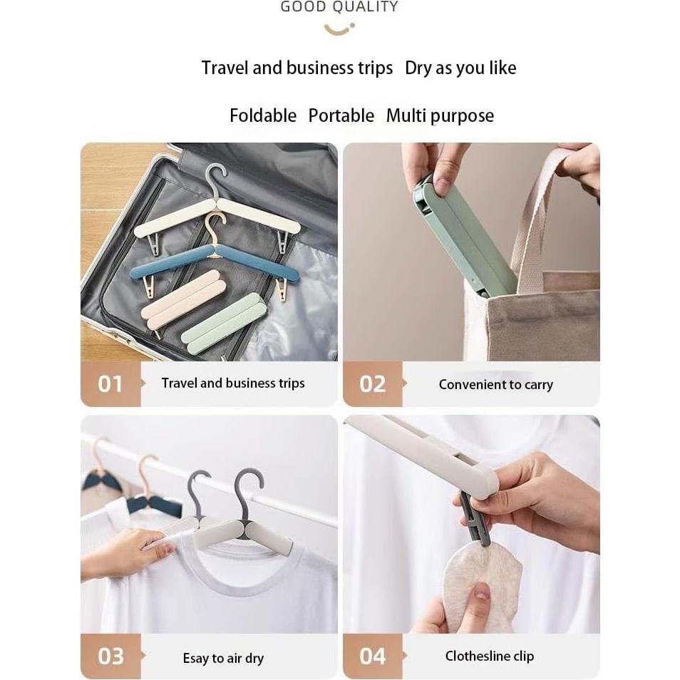 Paquete de 4 Perchas Plegables DPWZTIA Blancas para Viaje