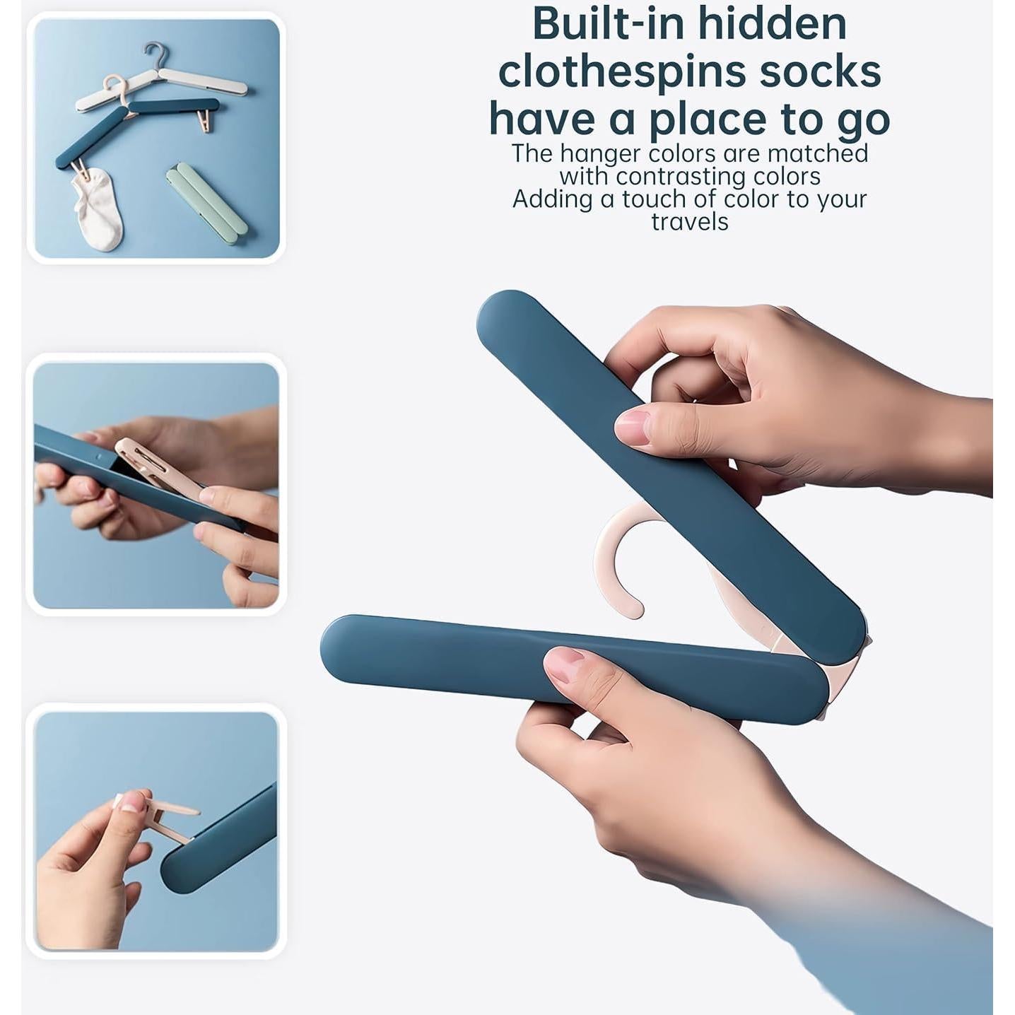 Paquete de 4 Perchas Plegables DPWZTIA Blancas para Viaje