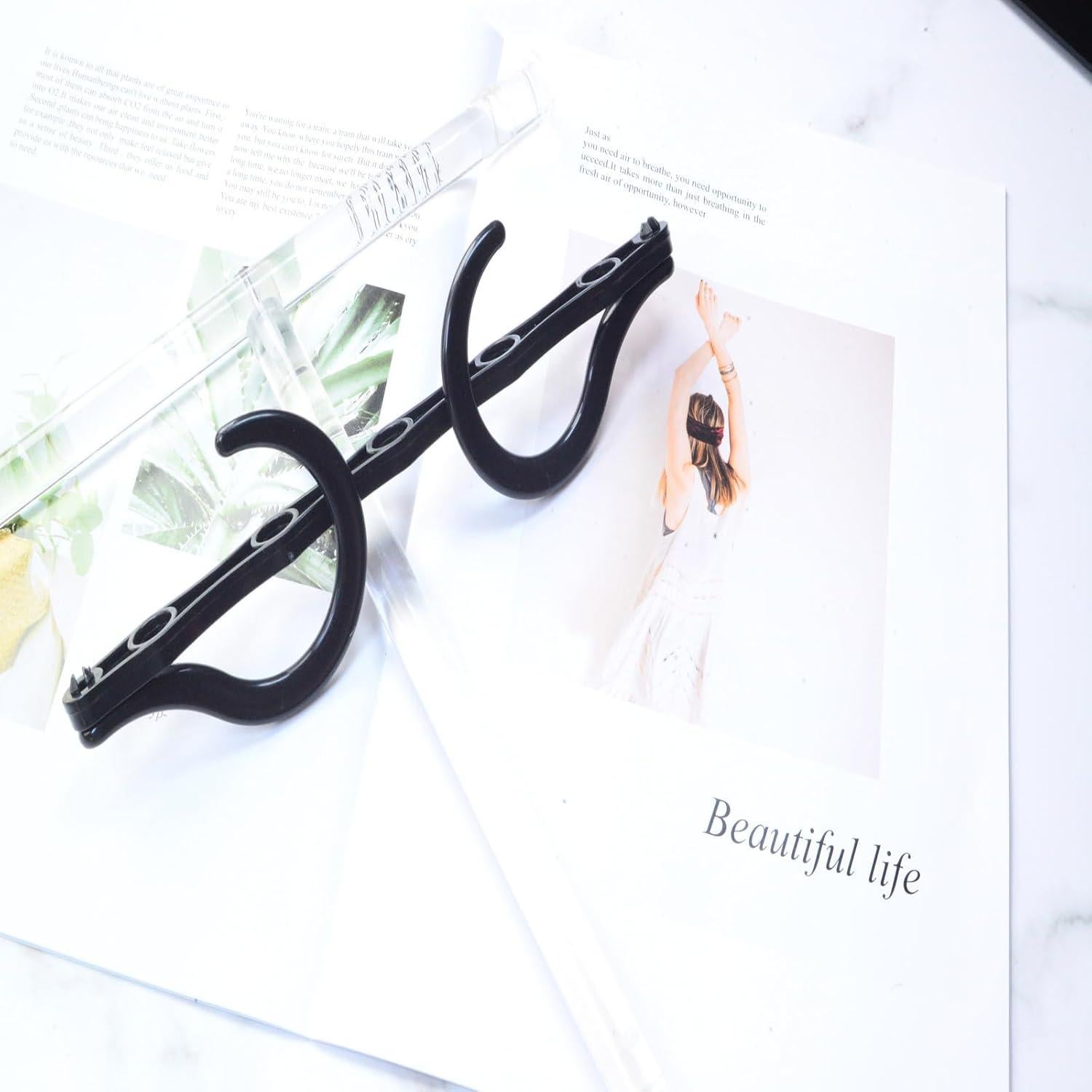 Paquete de 8 Perchas Ahorra Espacio WONGPERG Plástico Negro