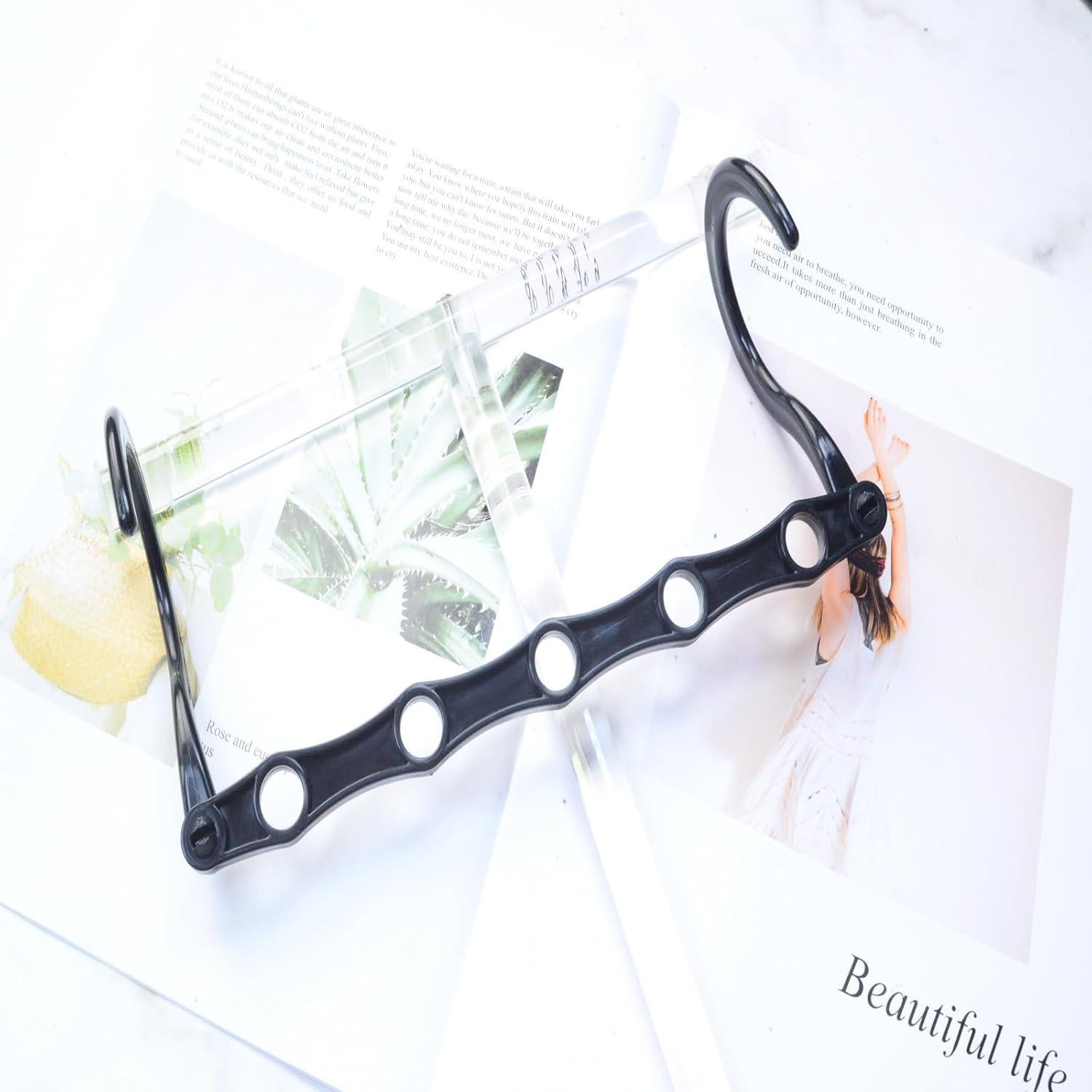 Paquete de 8 Perchas Ahorra Espacio WONGPERG Plástico Negro