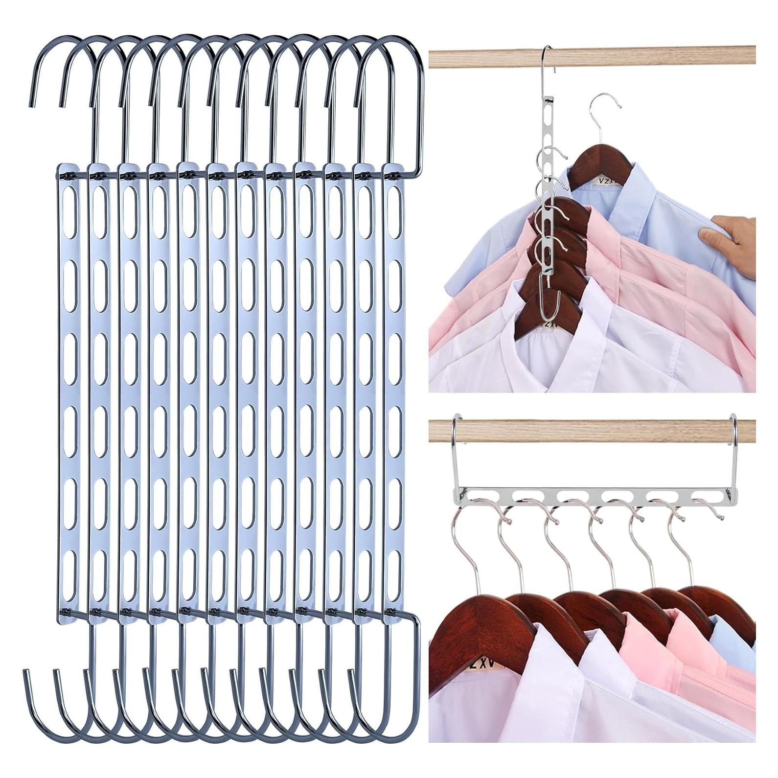 Perchas Ahorra Espacio AORAKI, Paquete de 12 de Metal