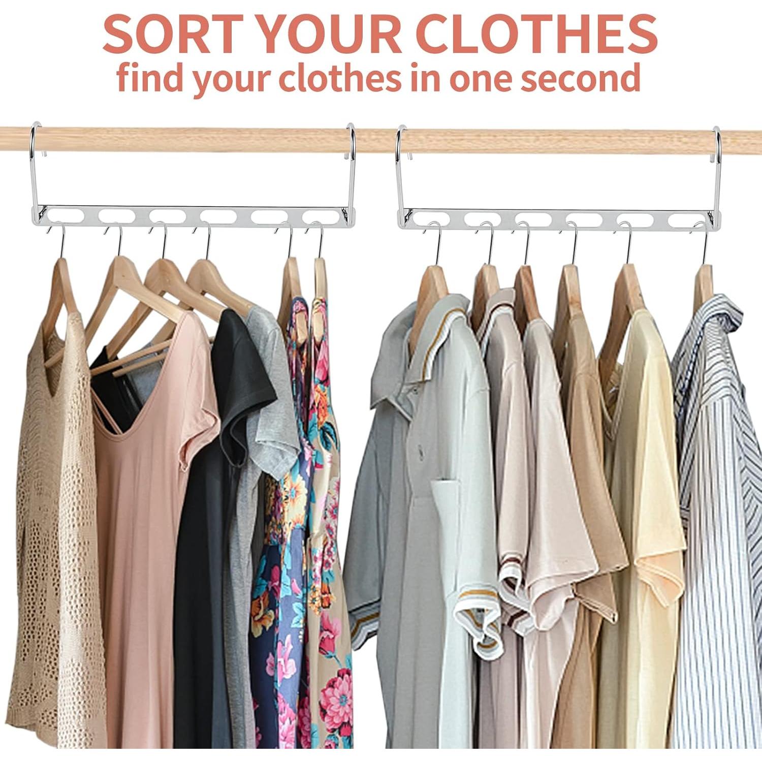 Perchas Ahorra Espacio AORAKI, Paquete de 12 de Metal